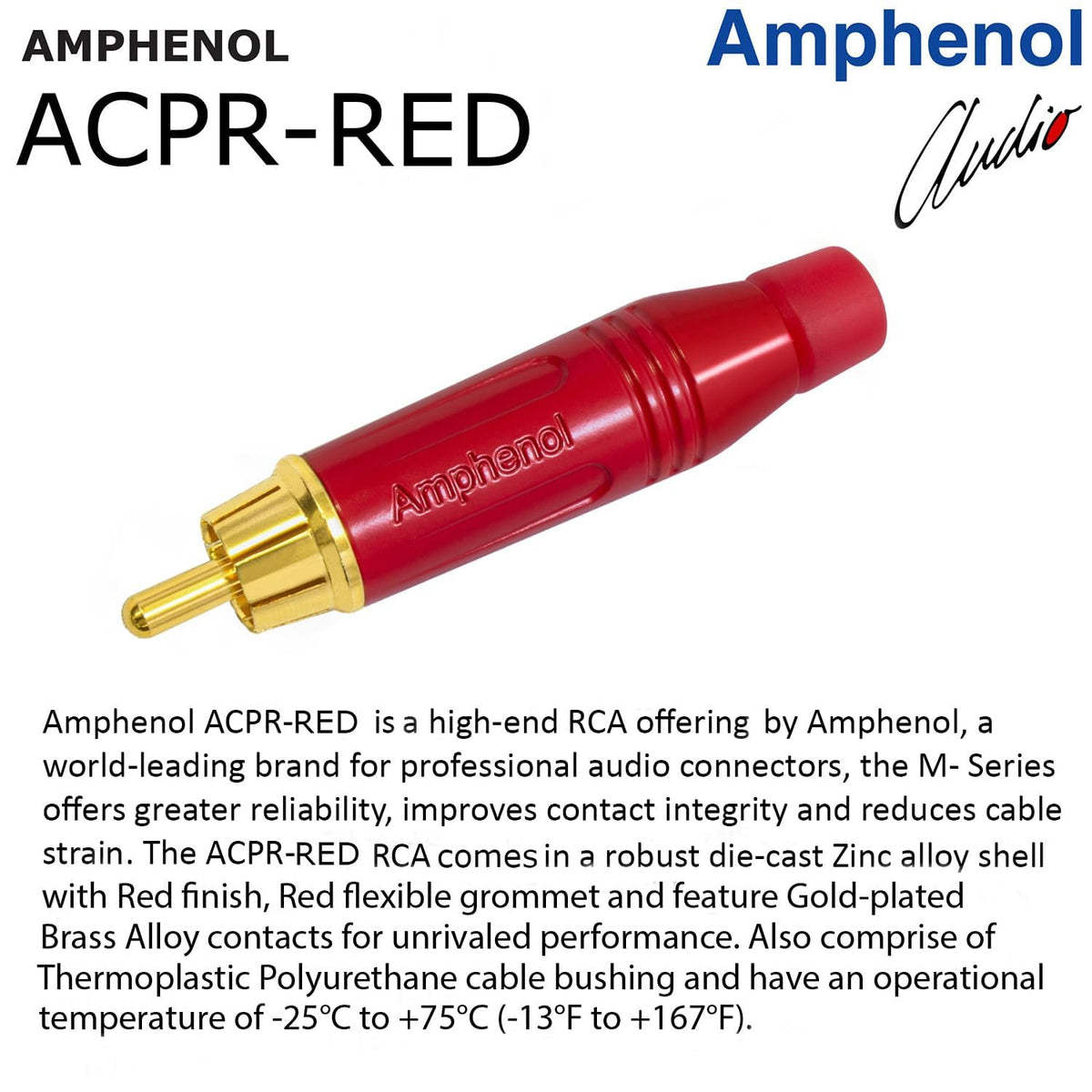 Cables RCA WBC-PRO-LOCAP 6 Pies Negro de Baja Capacidad con Conectores Amphenol para Audiófilos