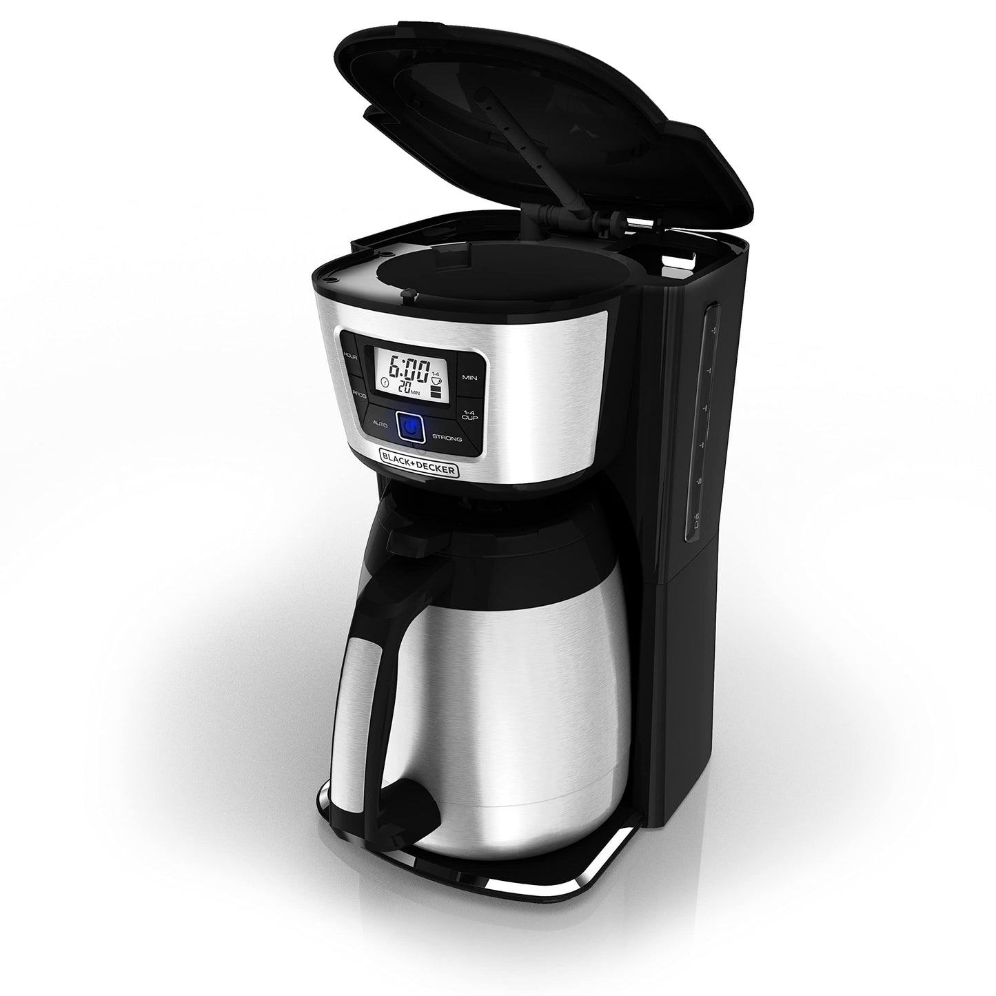BLACK + DECKER - Cafetera térmica Black & Decker CM2035B para 12 tazas, color negro y plateado
