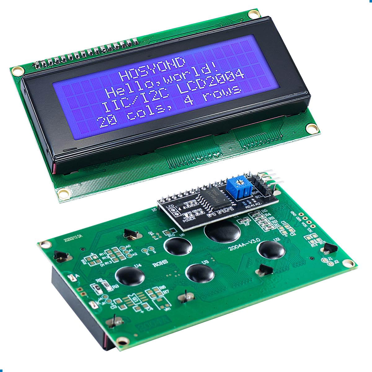 Hosyond - Módulo LCD IIC I2C 2004 de 20 x 04 de visualización LCD para Arduino Raspberry Pi