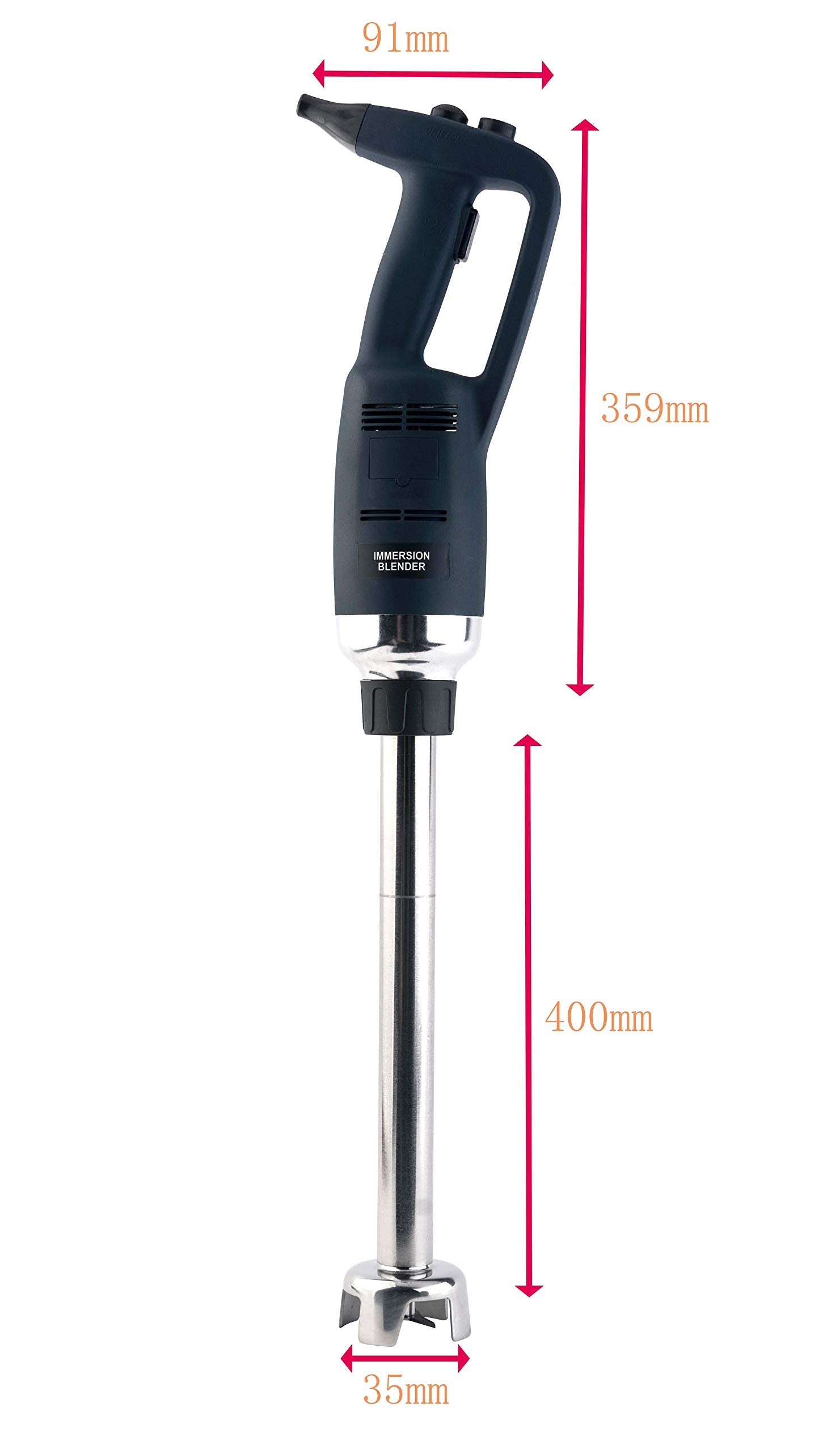 Li Bai - Licuadora de inmersión grande de 16 pulgadas, control de velocidad para restaurante y mezclador comercial eléctrico de 500 W, eje extraíble de 2500 rpm a 15000 rpm, garantía de 6 meses