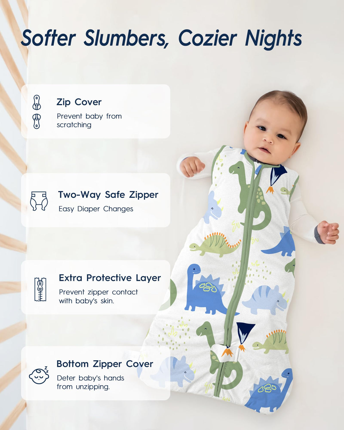 TotAha - Saco de dormir para niños pequeños, 1.0 TOG, 2T-3T-4T, saco de