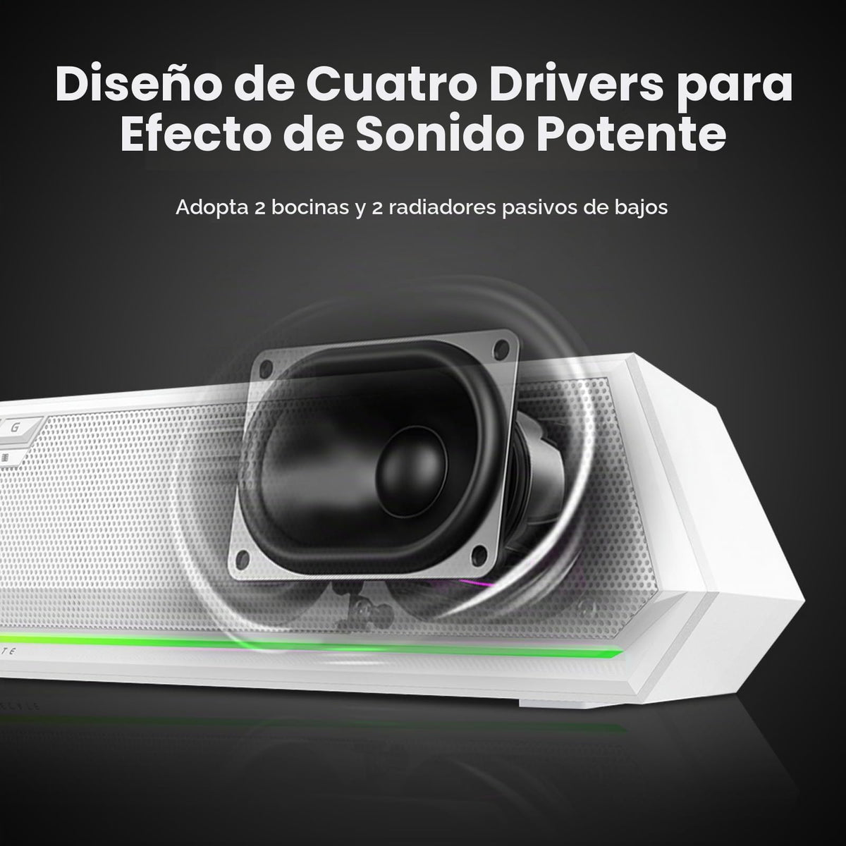 Barra de Audio Edifier Hecate Blanco con Iluminación RGB y Conexión Bluetooth para Videojuegos