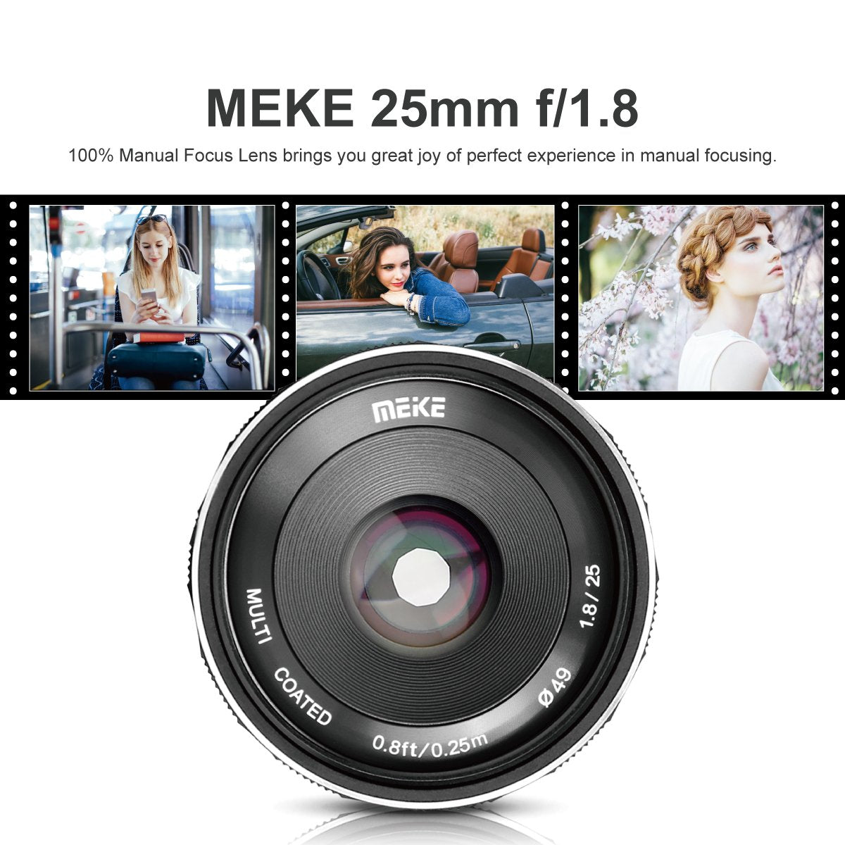 Meike 25mm f/1.8 Large Aperture Wide Angle Lens Manual Focus Lens for Sony Mirrorless Emount Cameras