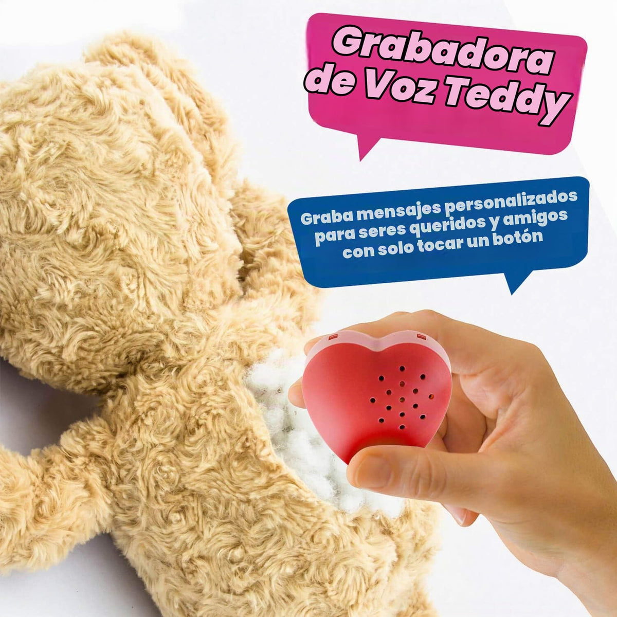 Módulo Grabador de Voz Inventiv Rojo para Juguete de Peluche con Mensajes Personalizados (Paquete de 2)