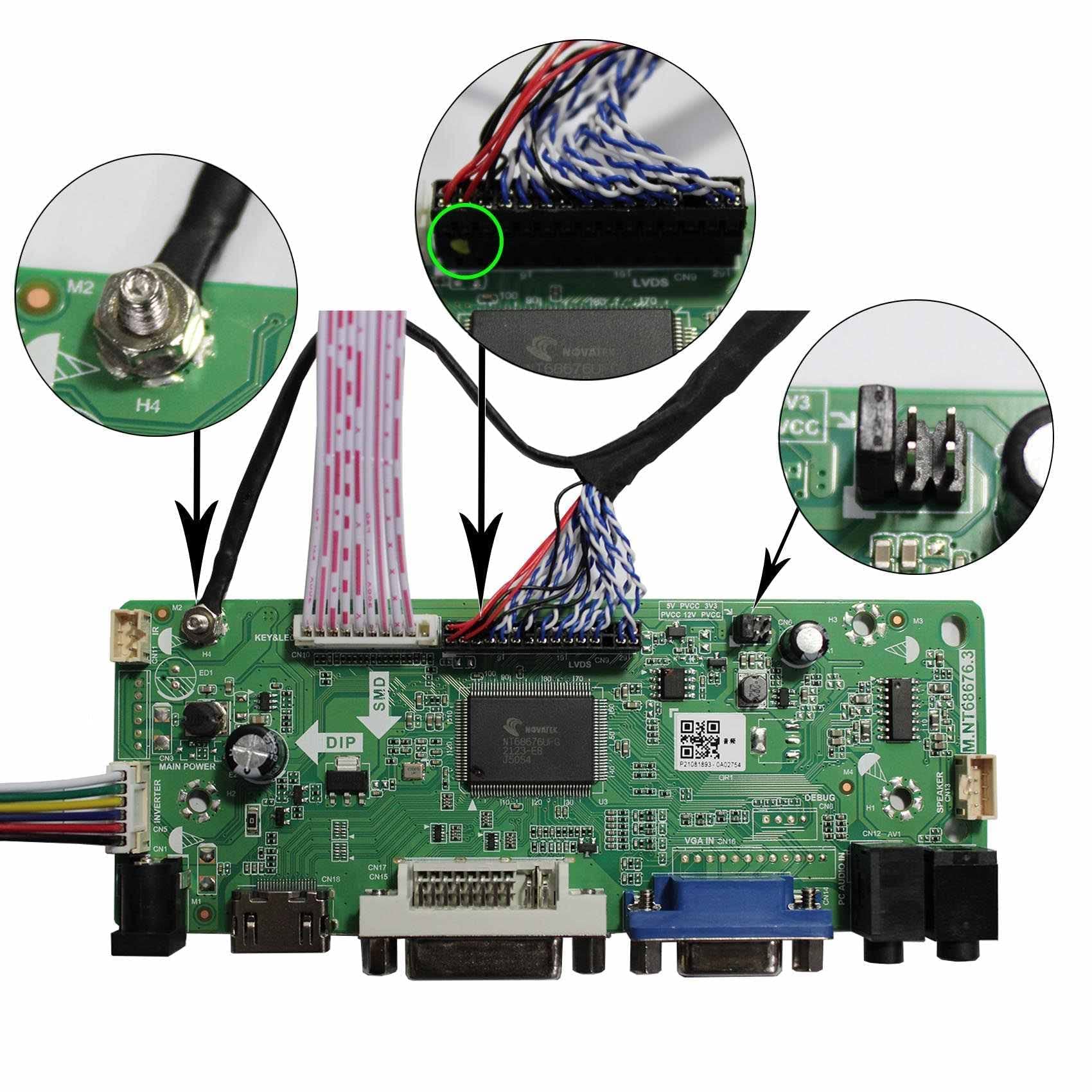 Placa Controladora LCD VSDISPLAY HD Audio DVI VGA Compatible con 17" 4:3 1280X960