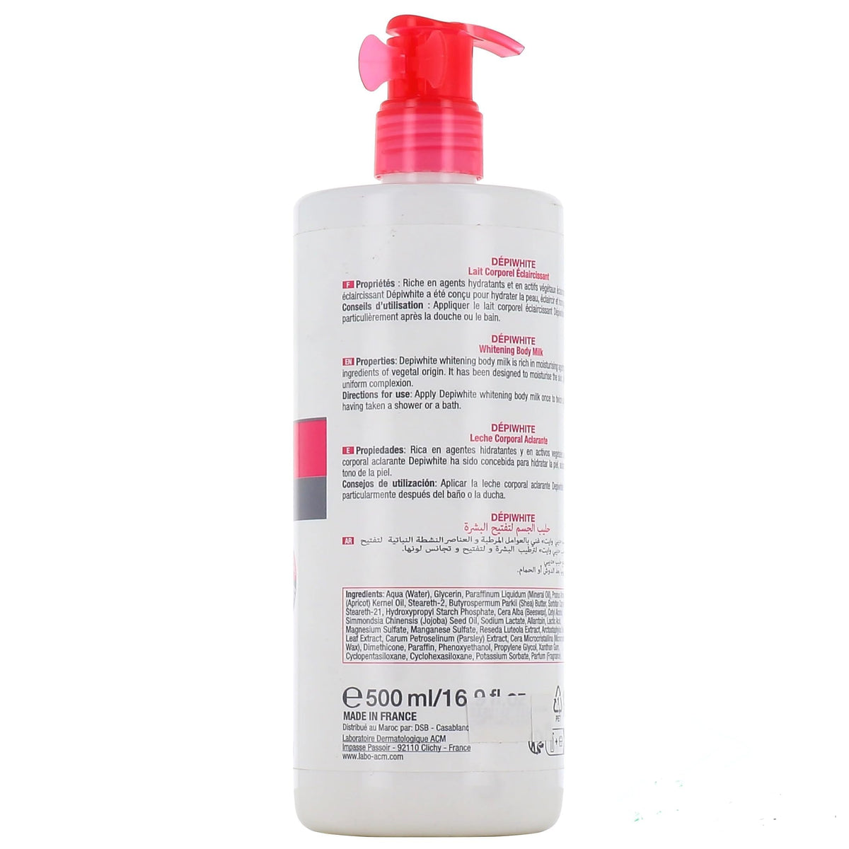 Acm Depiwhite Leche Corporal Despigmentante de 500 Ml, Hidratante