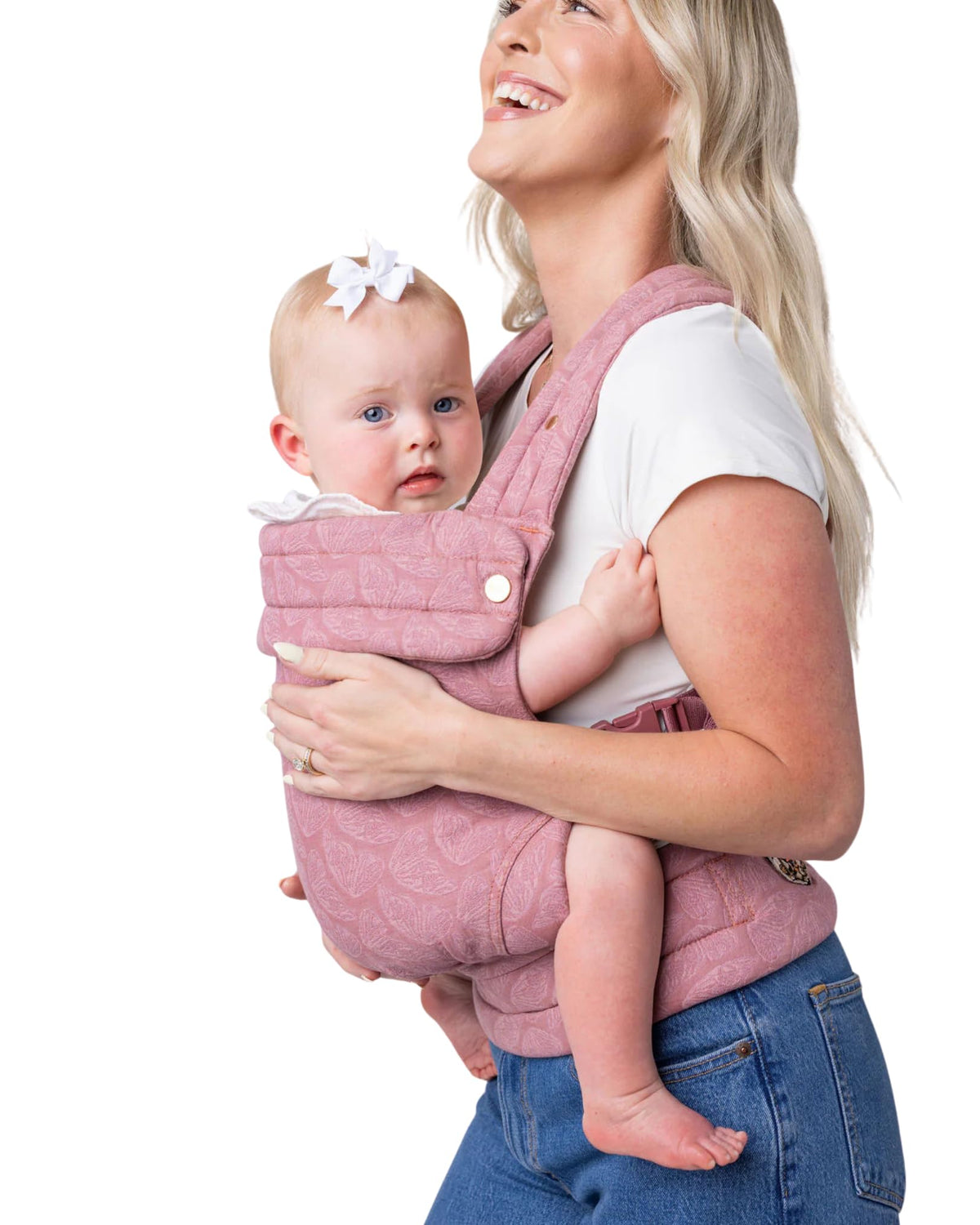 Mabē Monarch - Portabebés ergonómico de algodón de alta calidad, estructura suave, para recién nacidos a niños pequeños, diseño saludable para la cadera, 3 posiciones de transporte (7-35 libras