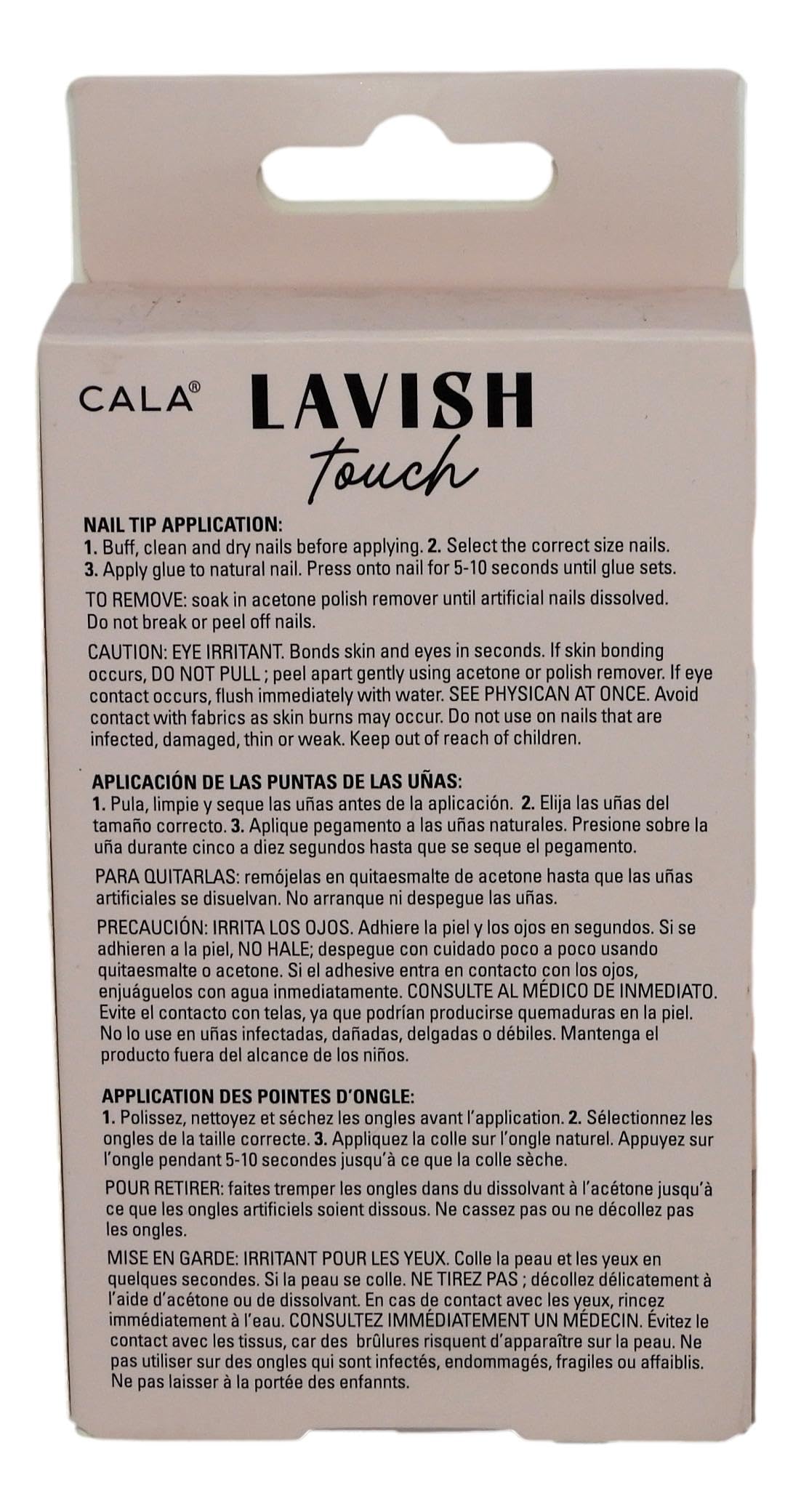 CALA - "Lavish Touch" uñas postizas largas (24 uñas en 12 tamaños, mármol y negro)