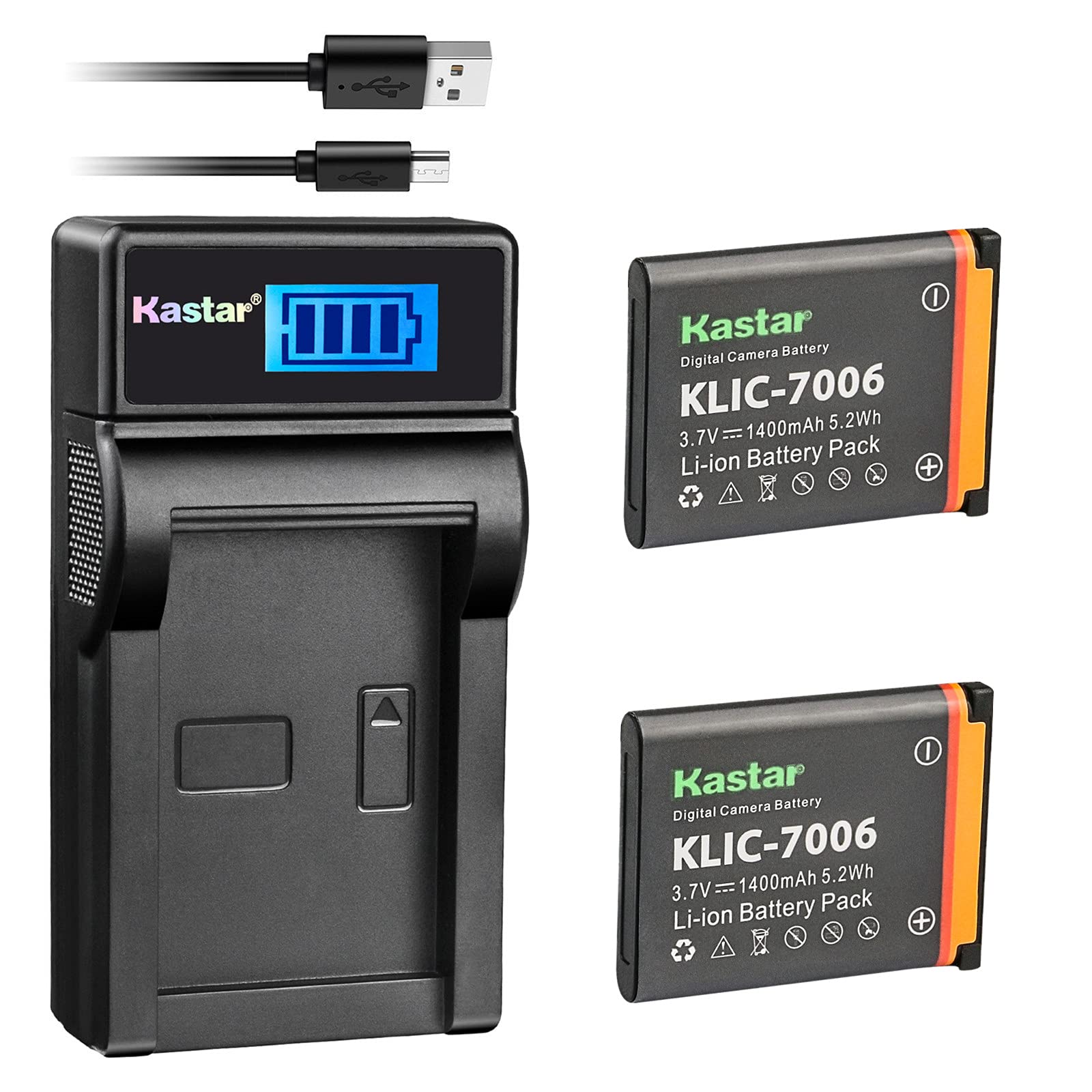 Cargador USB Kastar Negro con Batería KLIC-7006