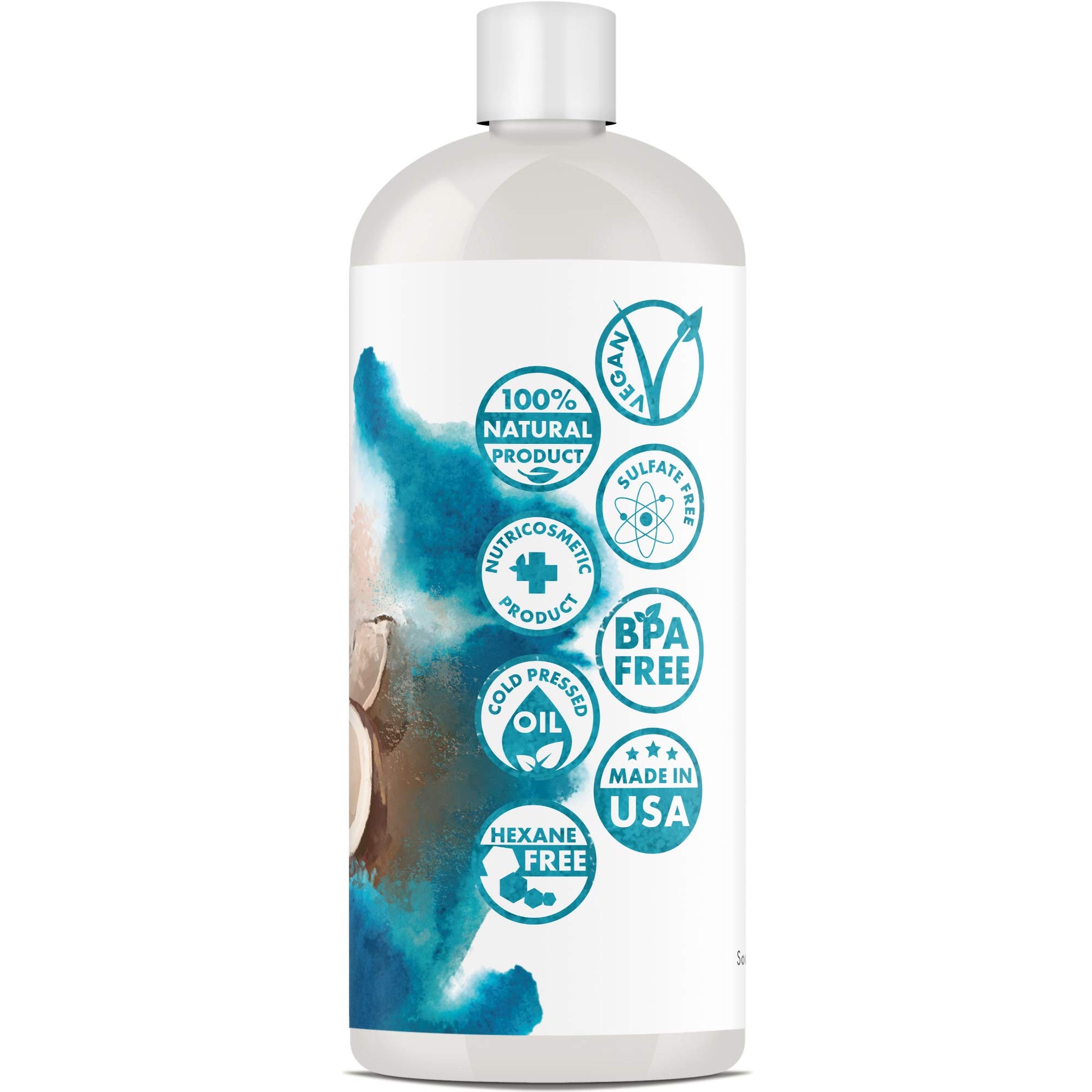 Fractionated Coconut Oil Massage Oil - 32 oz Skin Moisturizer 100% Natural & Pure Carrier Oil Therapeutic Odorless - for Skin Hair & Nails Premium Nature