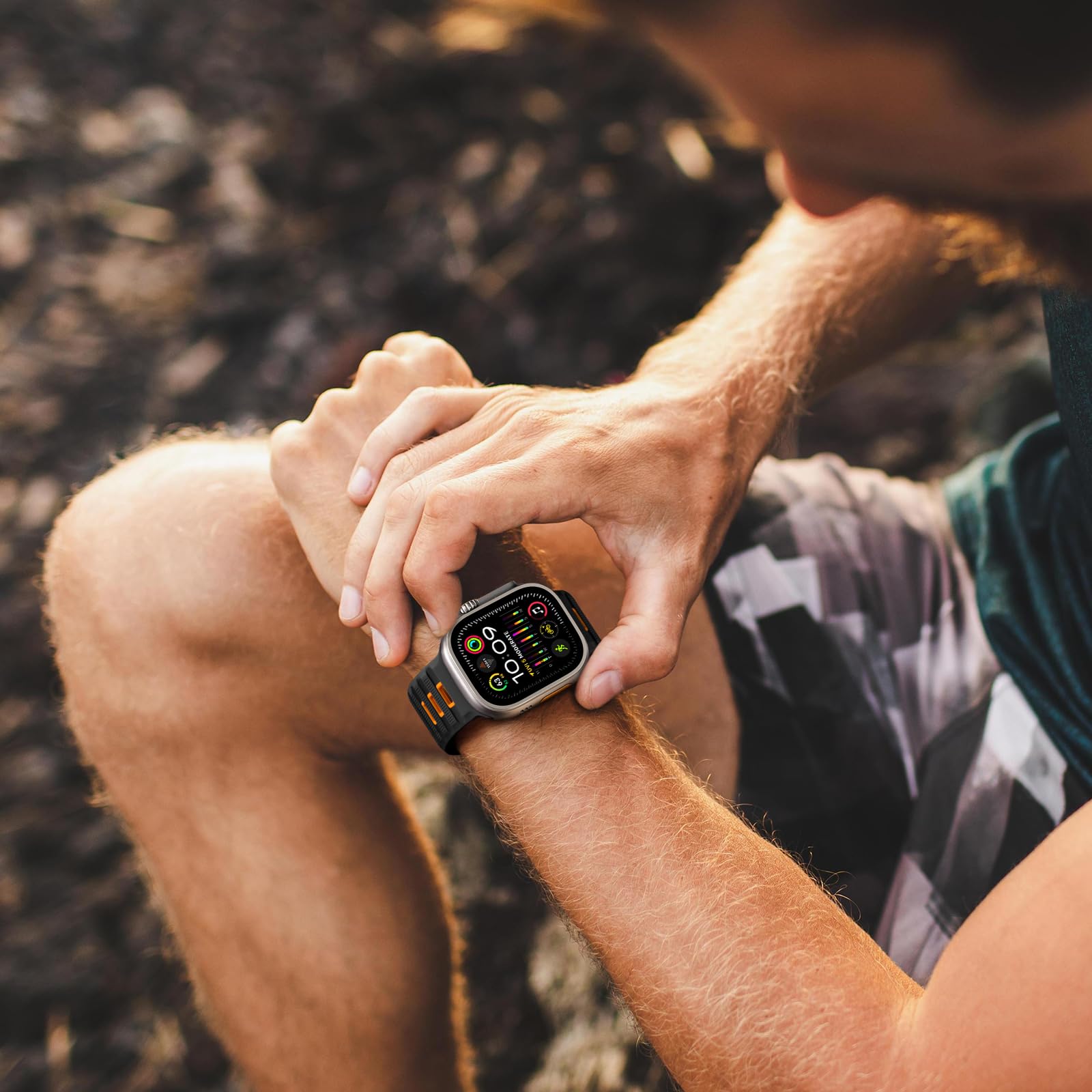 Correas Deportivas Vcegari Negras Compatibles con Apple Watch Ultra para Hombre