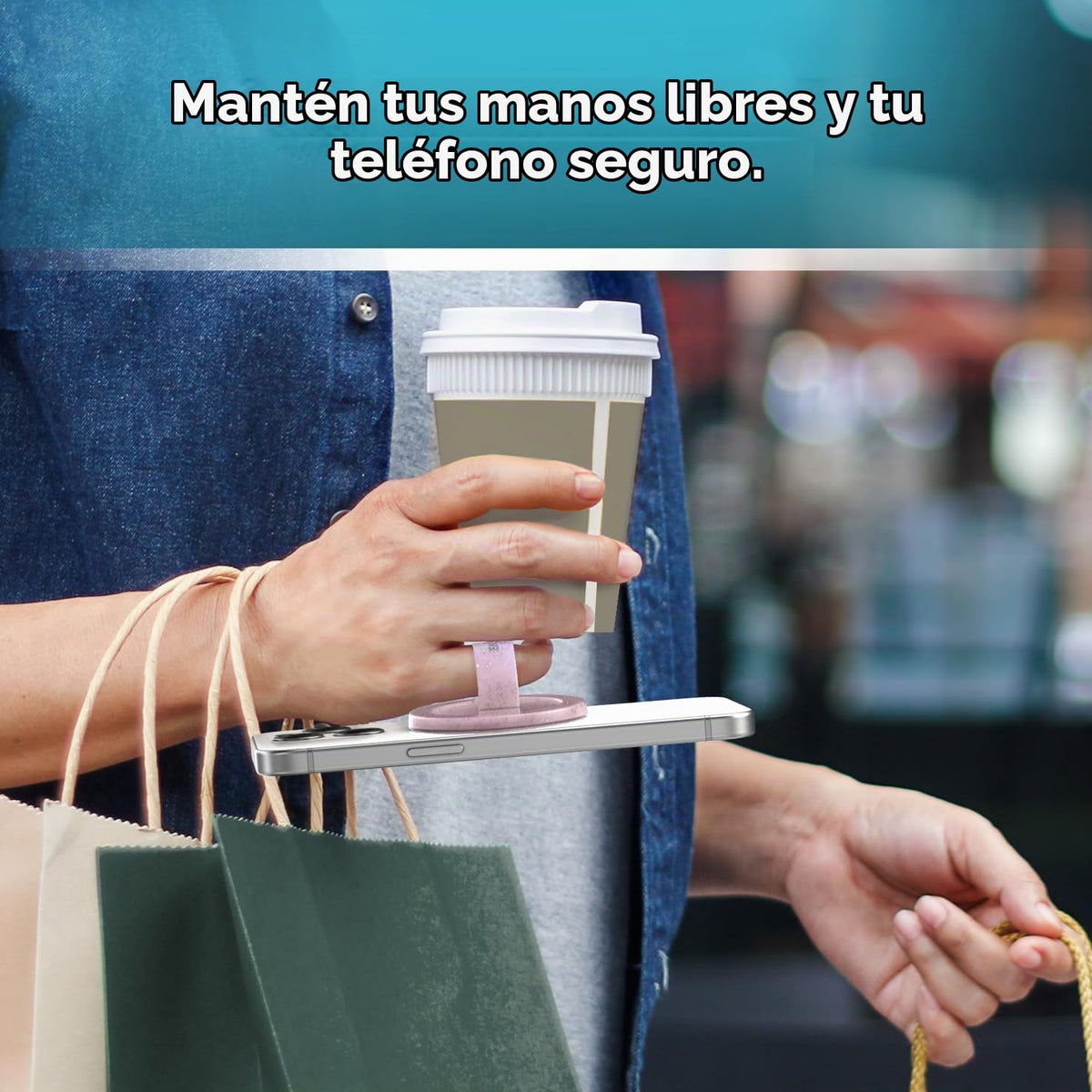 Soporte Magnético ENCASED Iridiscente con Efecto Degradado y Anillo para iPhone