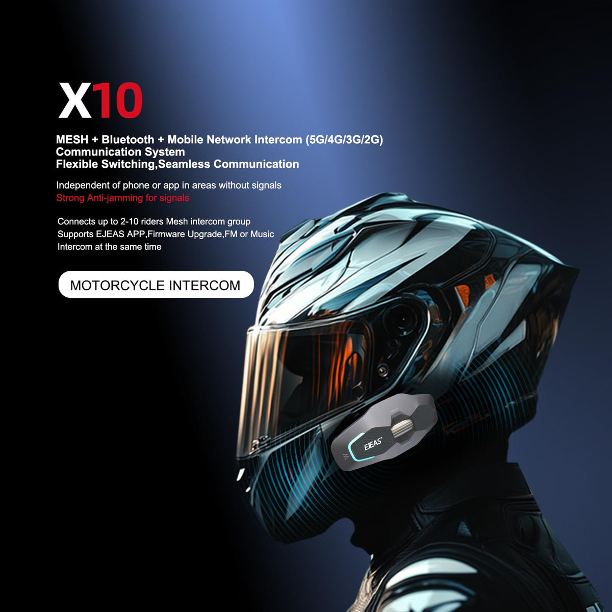 Casco de Motocicleta SolaMr Rojo con Bluetooth y Sistema de Comunicación de Malla Integrado