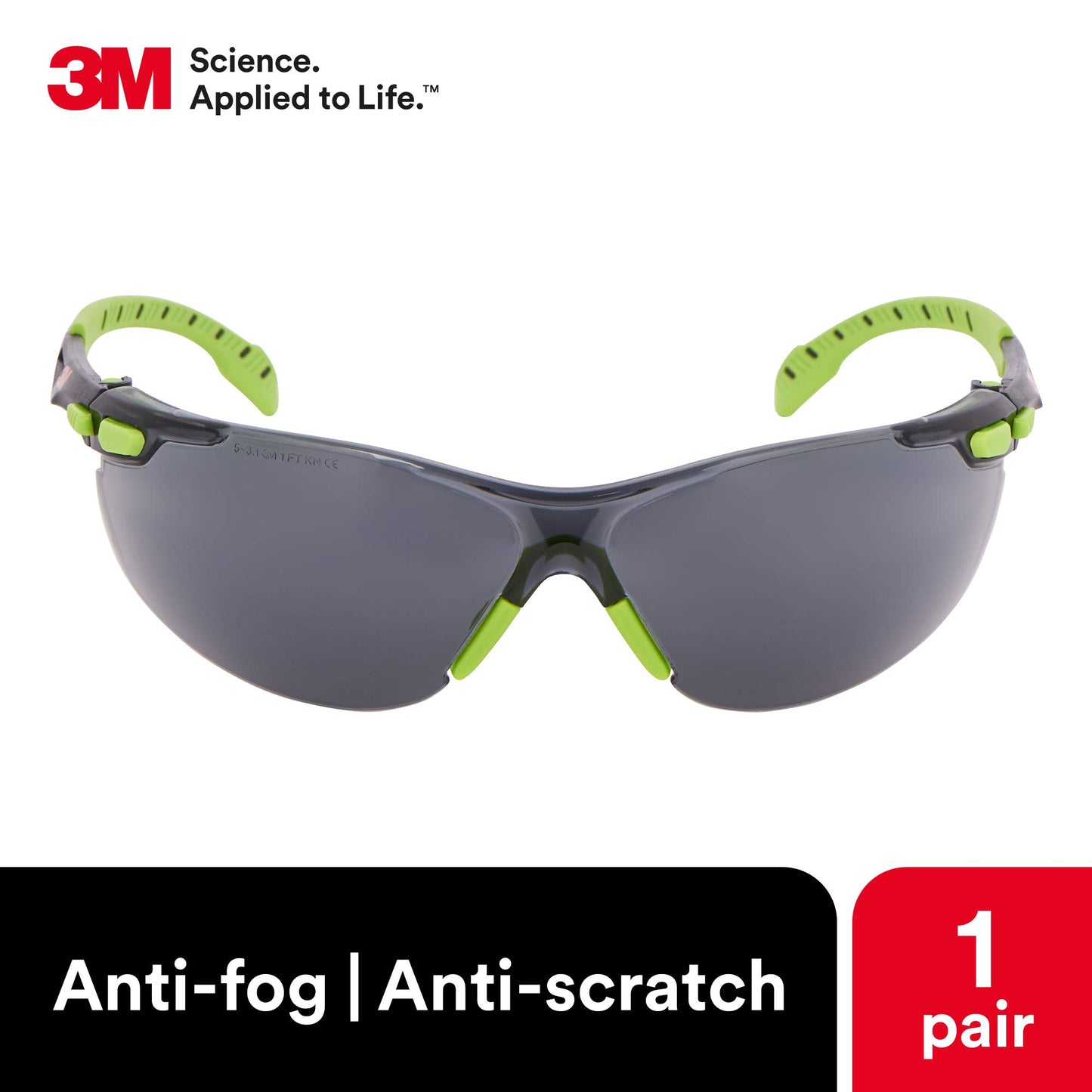 Lentes Protectores 3M Solus 1000 Series Verde Negro con Revestimiento Antivaho Scotchgard