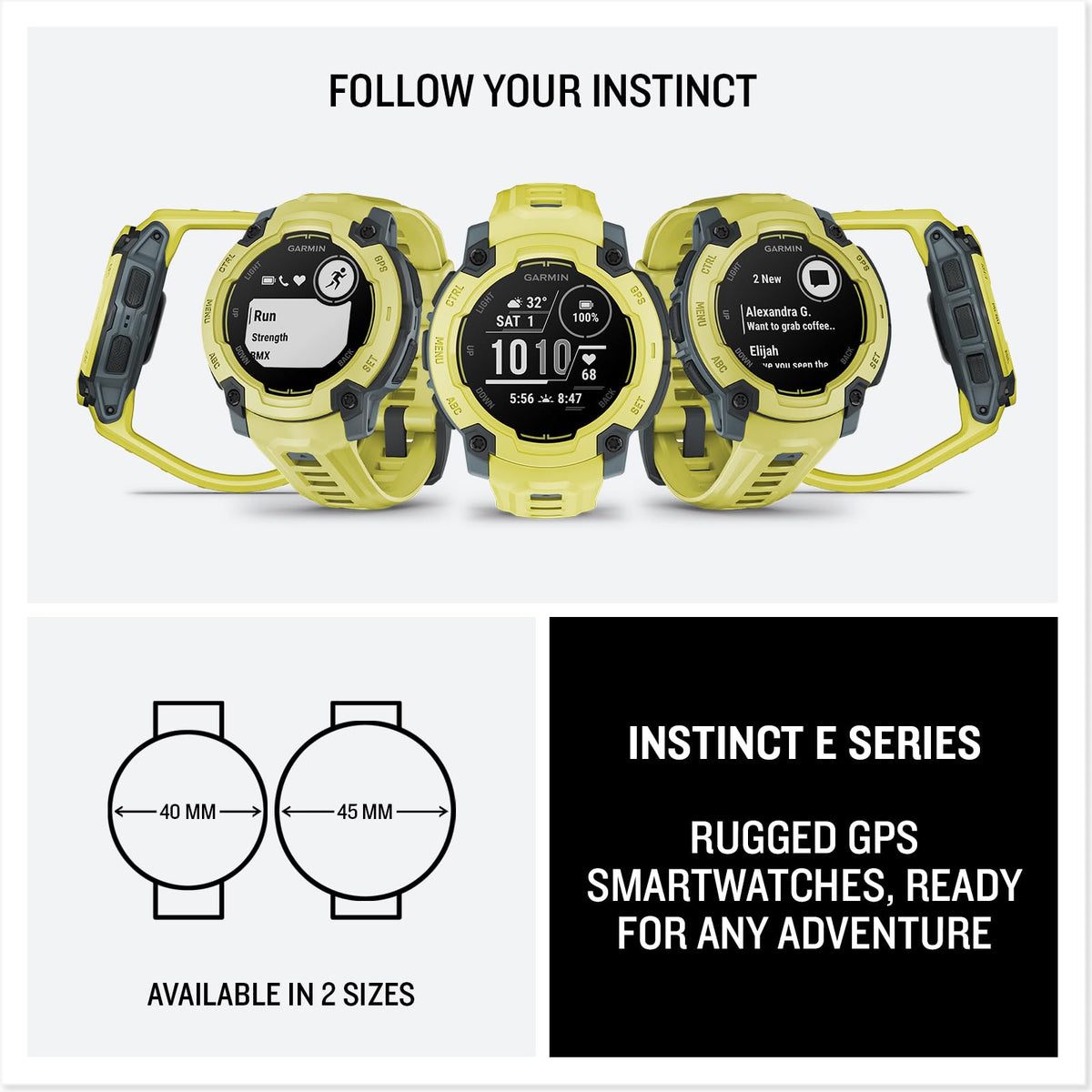 Reloj Garmin Instinct Electric Lime 45 mm