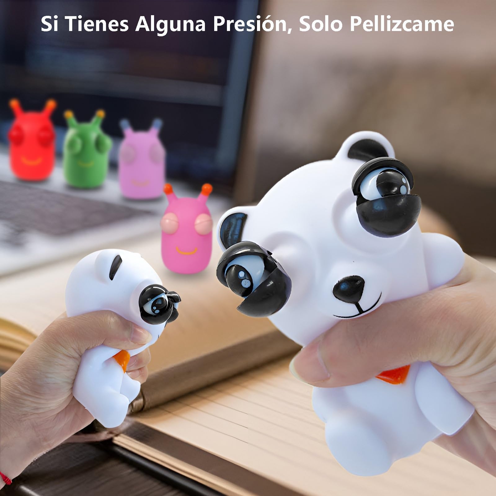 Paquete de 5 Juguetes Antiestrés UEBSDVA Varios Colores con Diseño de Panda e Insecto para Adultos