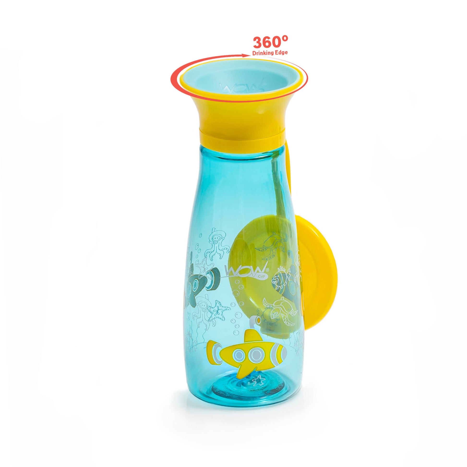 Wow Cup Mini 360 - Taza para beber, 12 onzas, paquete de 2 (azul aruba)