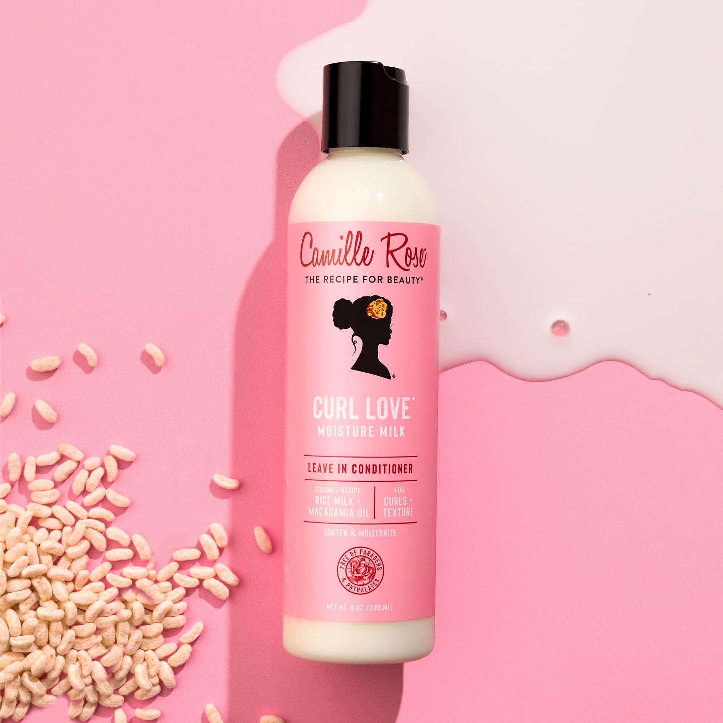 Camille Rose | Curl Love Moisture Milk | Leave-In Conditioner for Curly Hair - Hydrates, Reduces Frizz, Repairs Damaged Hair - Vanilla, 8 Fl Oz