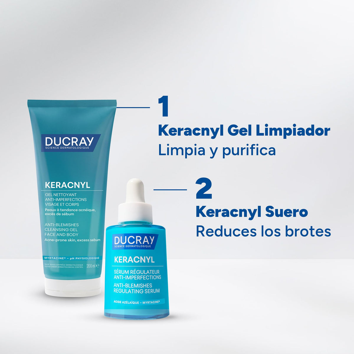Ducray Keracnyl, Gel Espumoso Limpiador Facial, 200ml