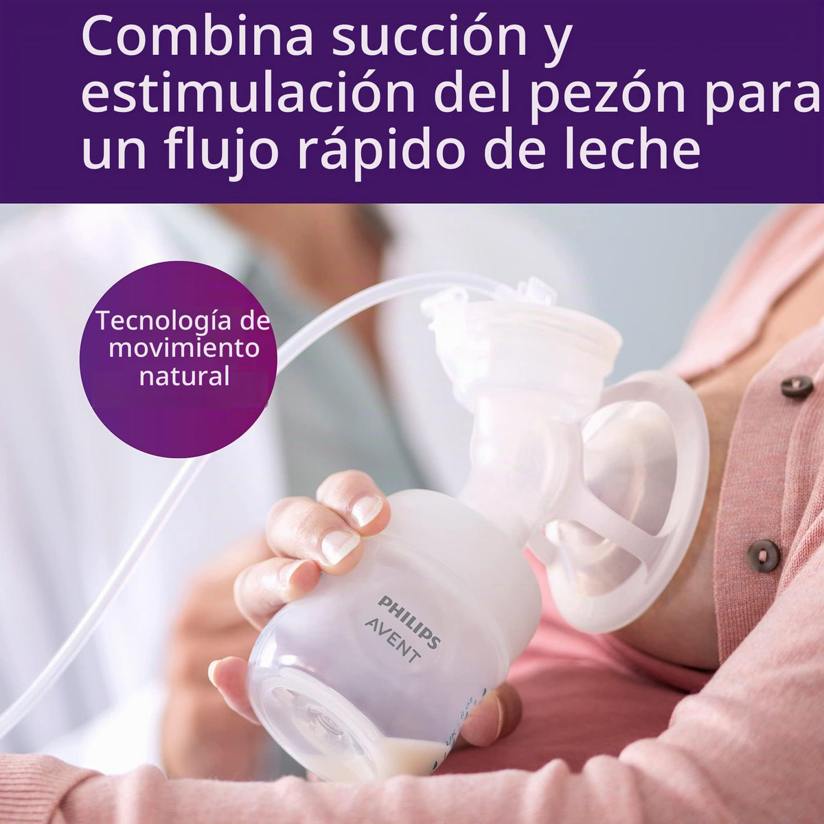 Philips Avent SCF391/62 - Extractor de leche eléctrico único avanzado con tecnología de movimiento natural