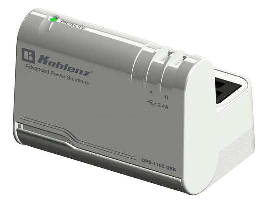 Koblenz Supresor de Picos, Estación de Carga, Multicontacto, 1100 Joules, 3 Contactos caseros y 2 Entradas USB, Oficina y Hogar, Carga y Protege tu Computadora, Celular, Cable de 90 cm (DPS-1100 USB)