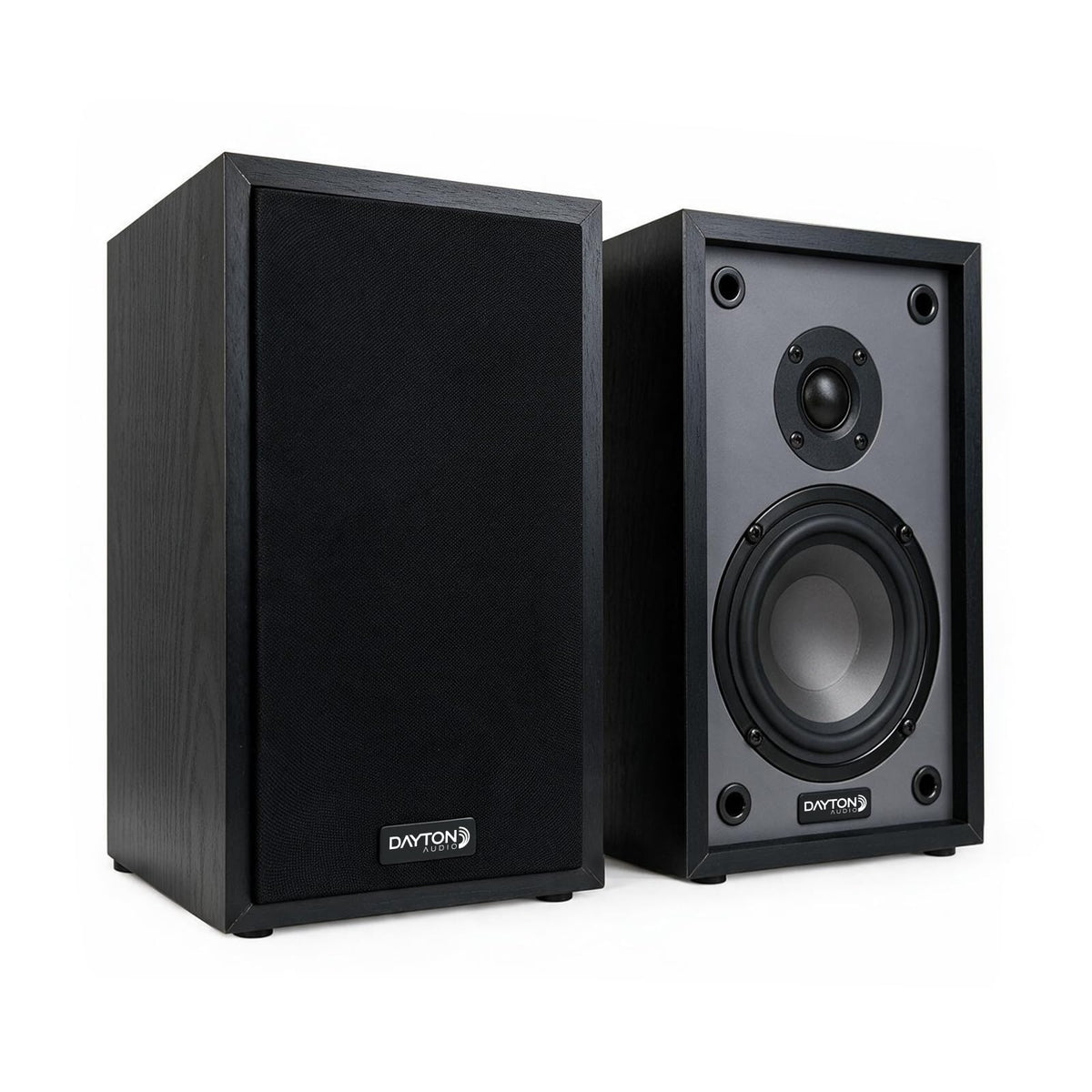 Altavoces de Estantería Dayton Audio Negro Woofer 4" y Tweeter 1" Pasivo 2 Vías 30W RMS para Música y TV