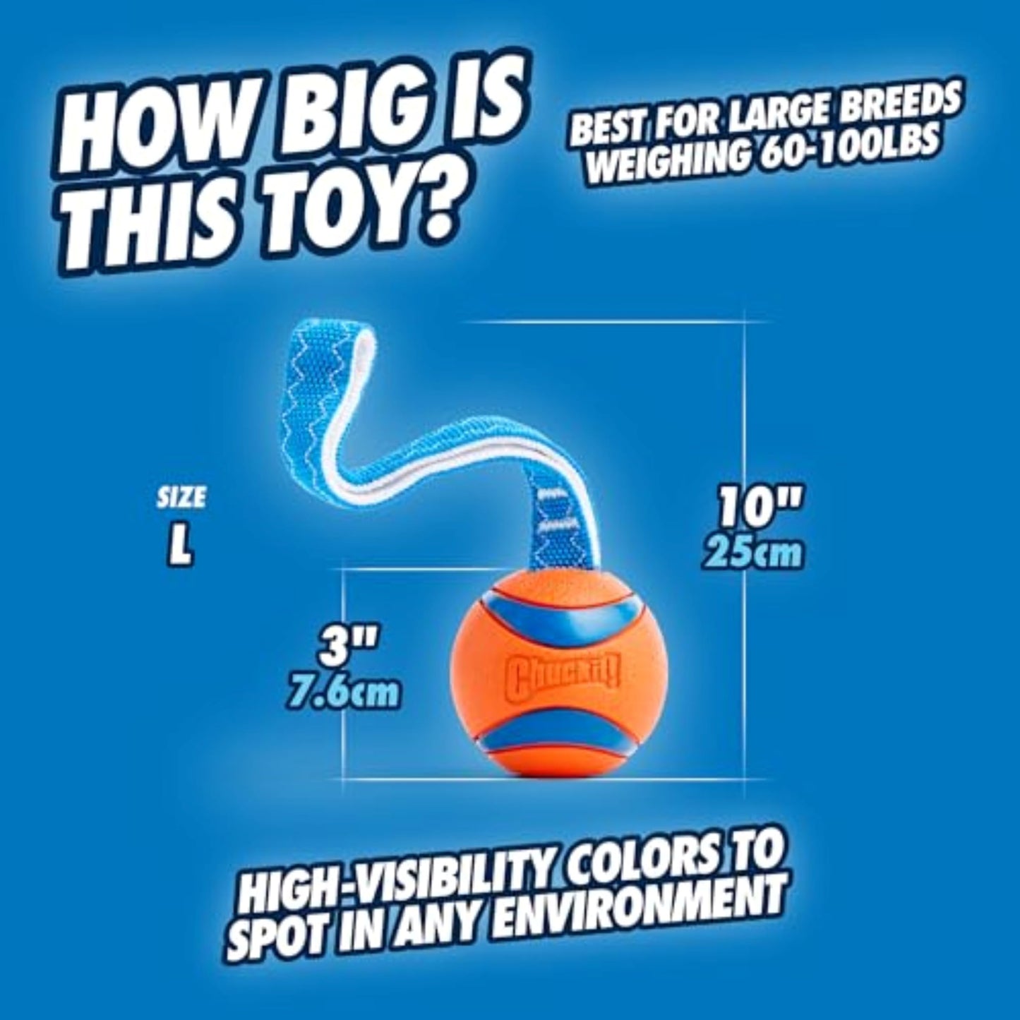 Chuck It Do831301 Pelota Ultra Tug, Grande, Colores Surtidos