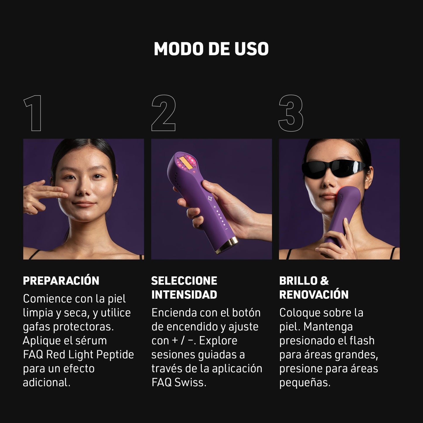 Faq 501 Lámpara LED Roja & Bienestar + Red Light Peptide Serum – LED 650 Nm con Sérum Facial Acido Hialuronico & Colageno– Set Cuidado Piel Luminosidad e Hidratación