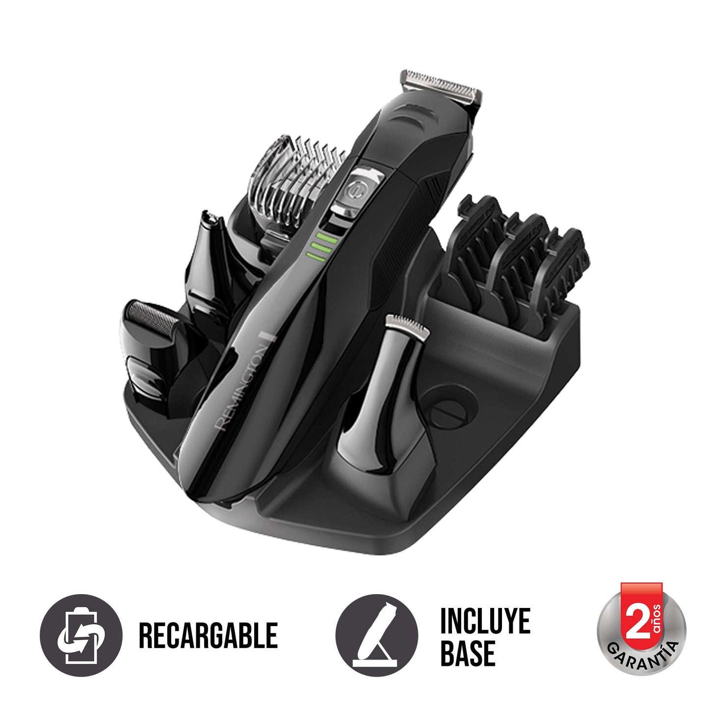 Remington Recortadora recargable para barba, bigote, nariz y oidos, pg6020b Negro
