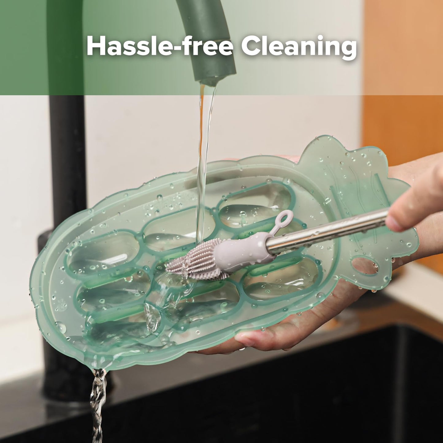 haakaa Bandeja de silicona para morder Haakaa - Molde para paletas de dentición de leche materna - Bandeja para morder con alimento para bebés - Máquina para hacer papillas - Bandeja para cubitos de h