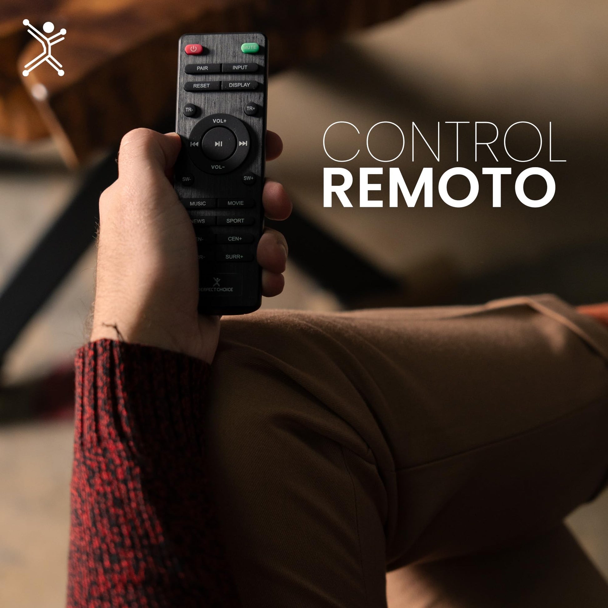 Perfect Choice Teatro en casa con subwoofer Bluetooth Inalambrico Sonido Surround de 5.1 Canales Reproduce Audio de Alta Calidad, Incluye Accesorios para Montaje en Pared Home Cinema