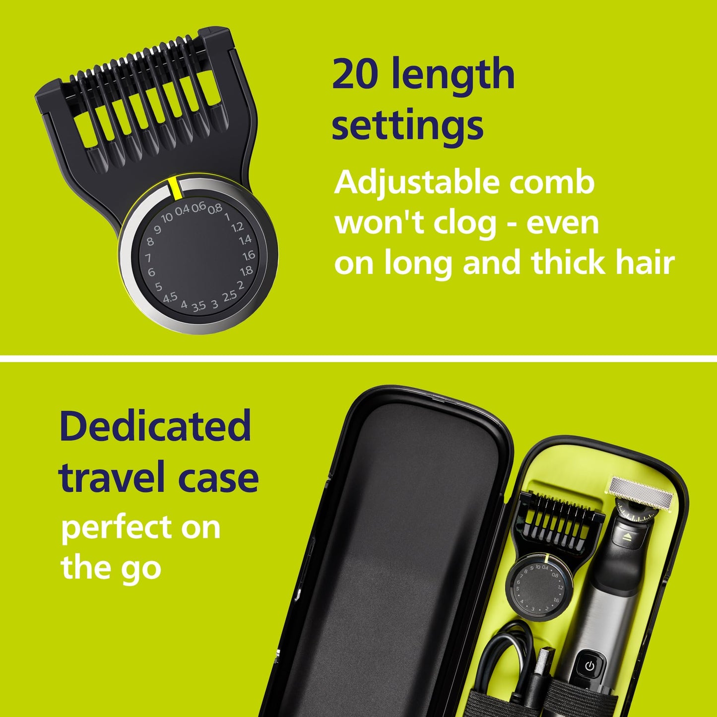 Philips Norelco OneBlade 360 Pro Face + Body - Cortadora de barba eléctrica híbrida, afeitadora y peluquero con tecnología de hoja 360, modelo QP6552/90