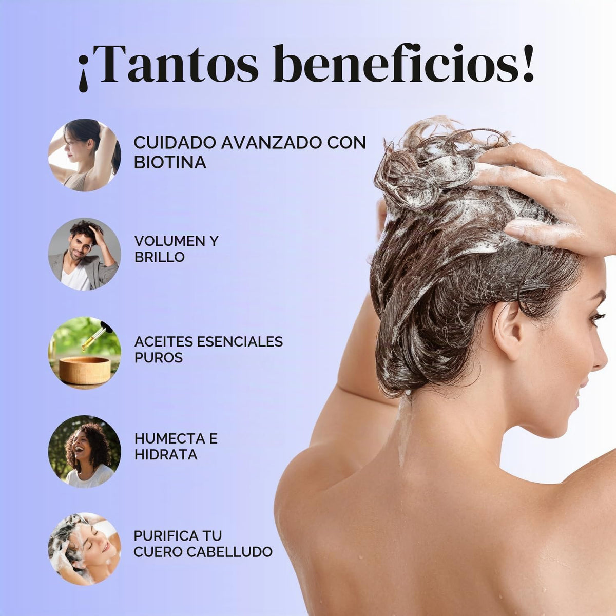 Shampoo para Pérdida de Cabello - Biotin DHT Blocker - Tratamiento de Crecimiento y Regeneración para Hombre y Mujer