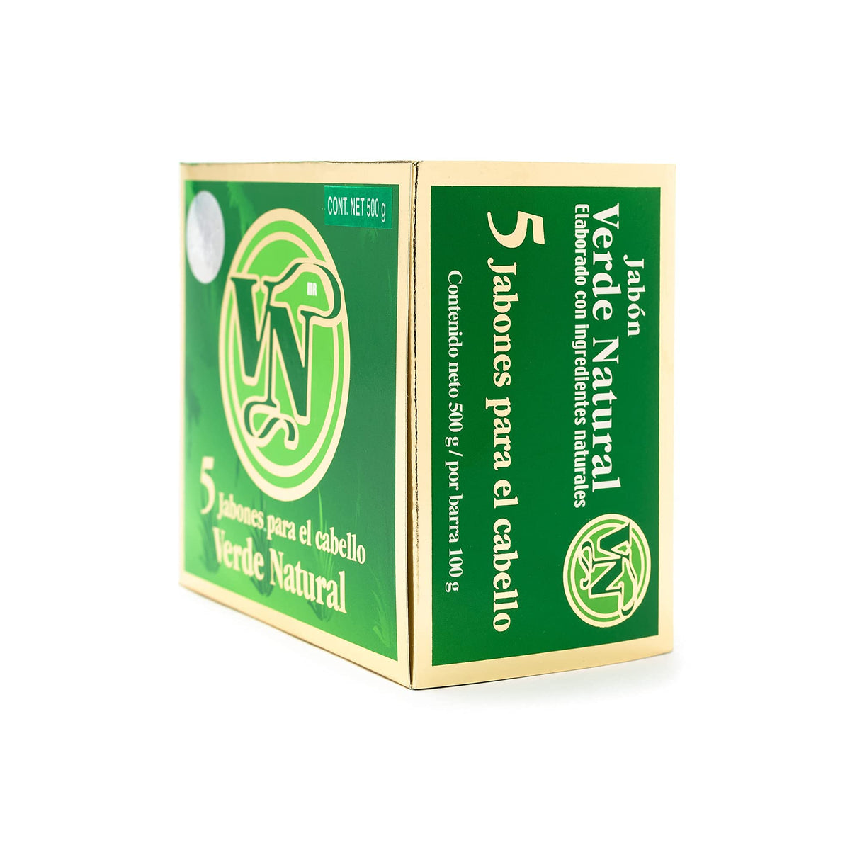 VERDE NATURAL - Jabón para el Cabello - Detiene la perdida de Cabello - Paquete de 5 jabones - Elaborado de forma artesanal