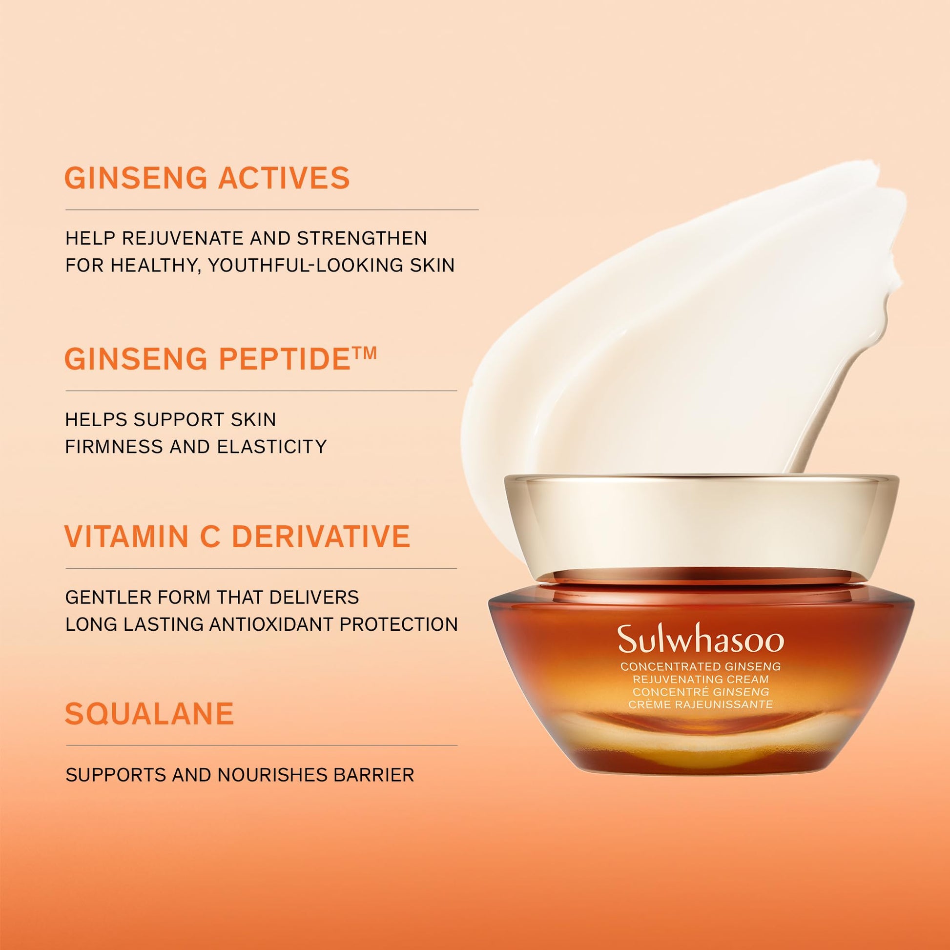 Sulwhasoo Concentrated Ginseng Renewing Cream: Travel Sized Cream to Hydrate, Visibly Firm, and Visibly Soften Lines & Wrinkles, 0.33 fl. oz.
