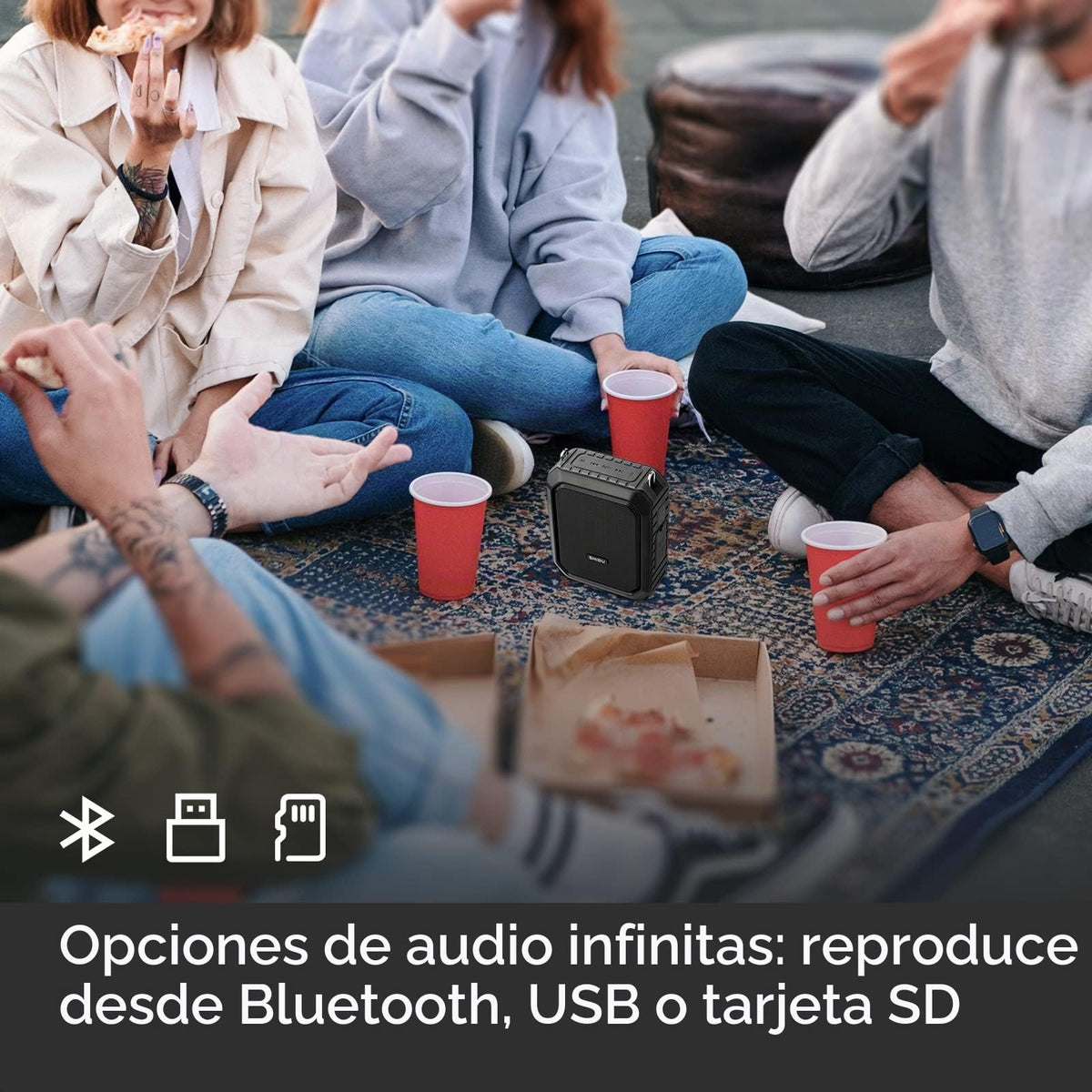 Amplificador de Voz Personal Portátil Impermeable con Micrófono y Banda para la Cintura 18W para Profesores