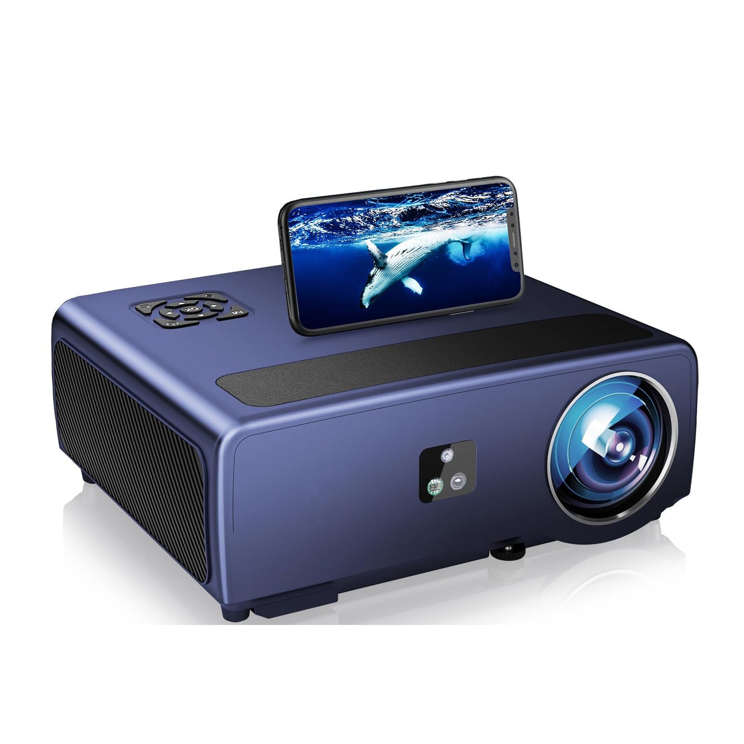 Proyector 1080P JIFAR 7000Lux HD con Pantalla de 400 Pulgadas, Zoom de 4 K, proyector Oficial de Negocios y hogar y Exteriores, Compatible con TV Stick, HDMI, VGA, USB, Smartphone, PC, Xbox