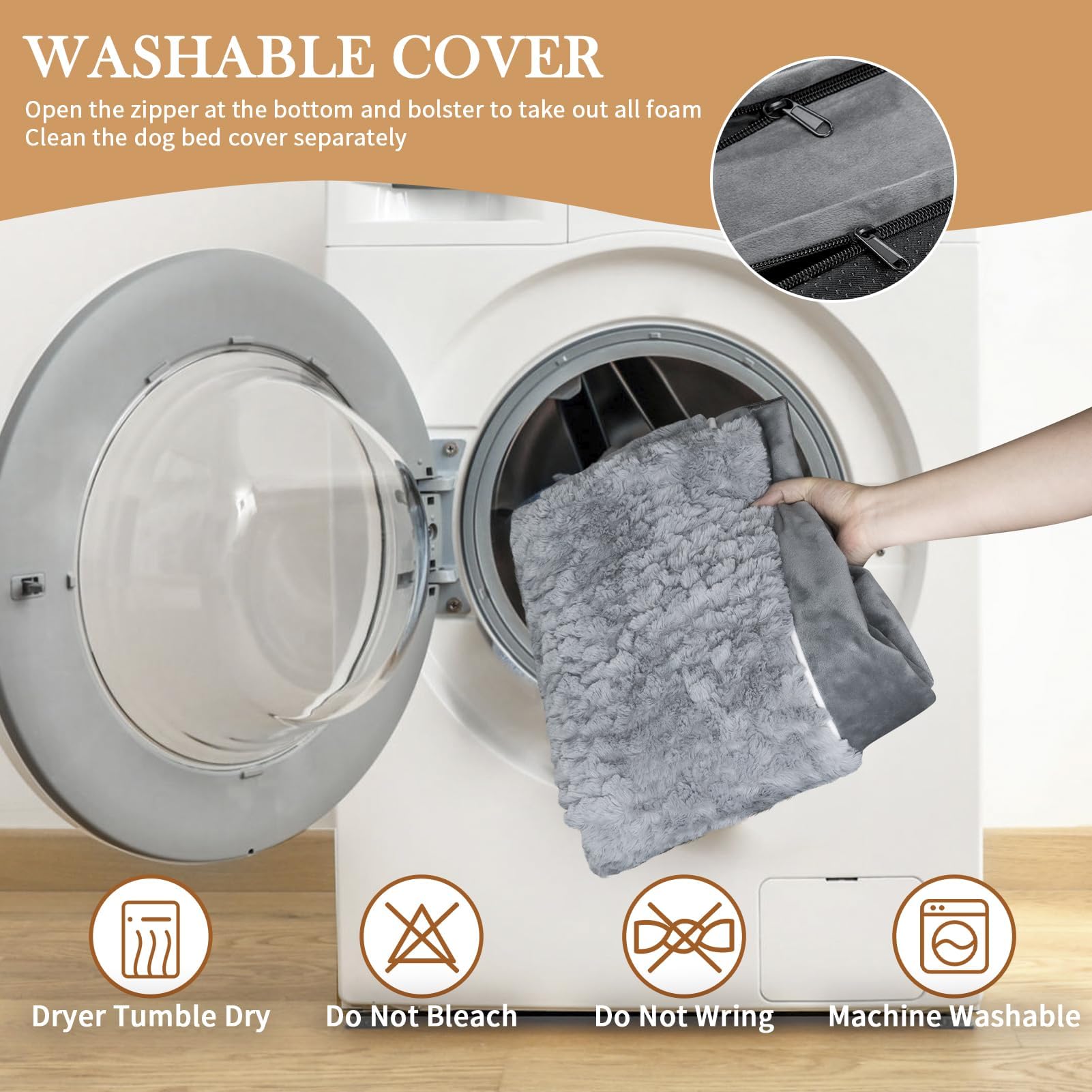 Comfort Expression - Camas para perros pequeños, impermeables, de espuma ortopédica para perros pequeños, cómoda cama para mascotas, con funda extraíble lavable y parte inferior antideslizante (XS