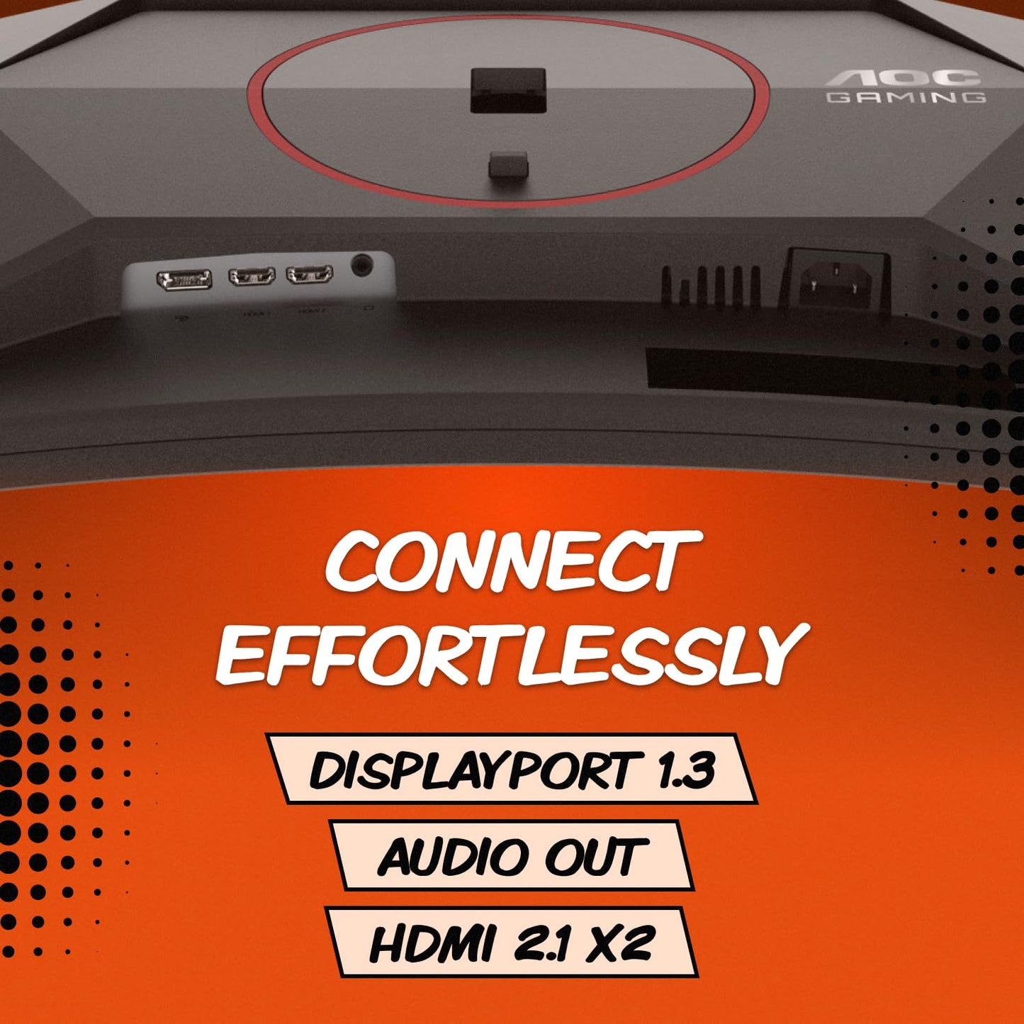 AOC CQ27G4ZH - Monitor curvado para juegos de 27 pulgadas, QHD 2K 2560 x 1440, 1500R VA, 300Hz 0.3ms, HDMI x2, DP x1, soporte ajustable en altura, compatible con interruptor Xbox PS5, 3 años de punto