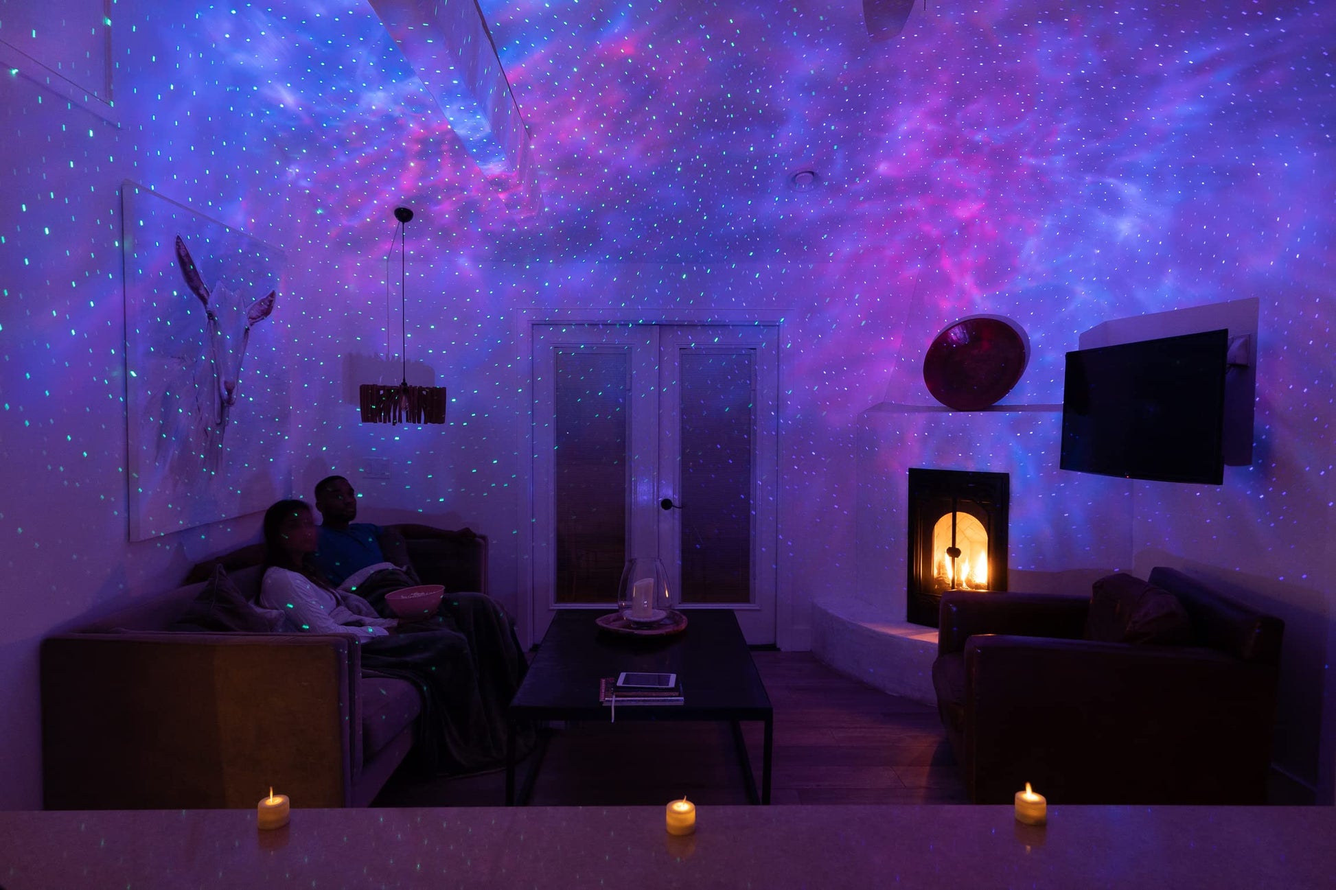BlissLights Sky Lite Evolve - Proyector de estrellas, proyector de galaxias y nebulosa, con iluminación LED, WiFi App, excelente regalo para meditación, relajación, sala de juegos, cine en casa y luz nocturna en la habitación (estrellas verdes).