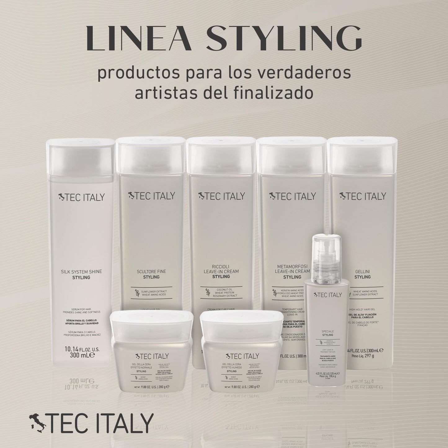 TEC ITALY - Gel Della Cera Efetto Normale 280 g, Gel de Fijación Media con Acabado Natural para el Cabello, Estiliza y Acondiciona el Cabello, para Cualquier Tipo de Cabello, con Aminoácidos