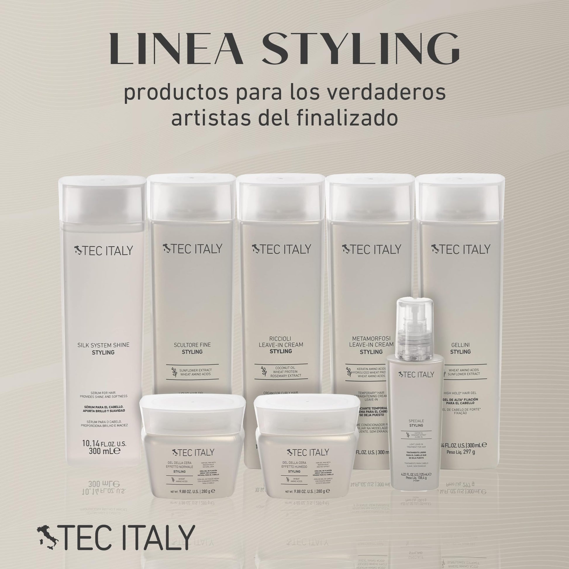 TEC ITALY - Gel Della Cera Efetto Normale 280 g, Gel de Fijación Media con Acabado Natural para el Cabello, Estiliza y Acondiciona el Cabello, para Cualquier Tipo de Cabello, con Aminoácidos