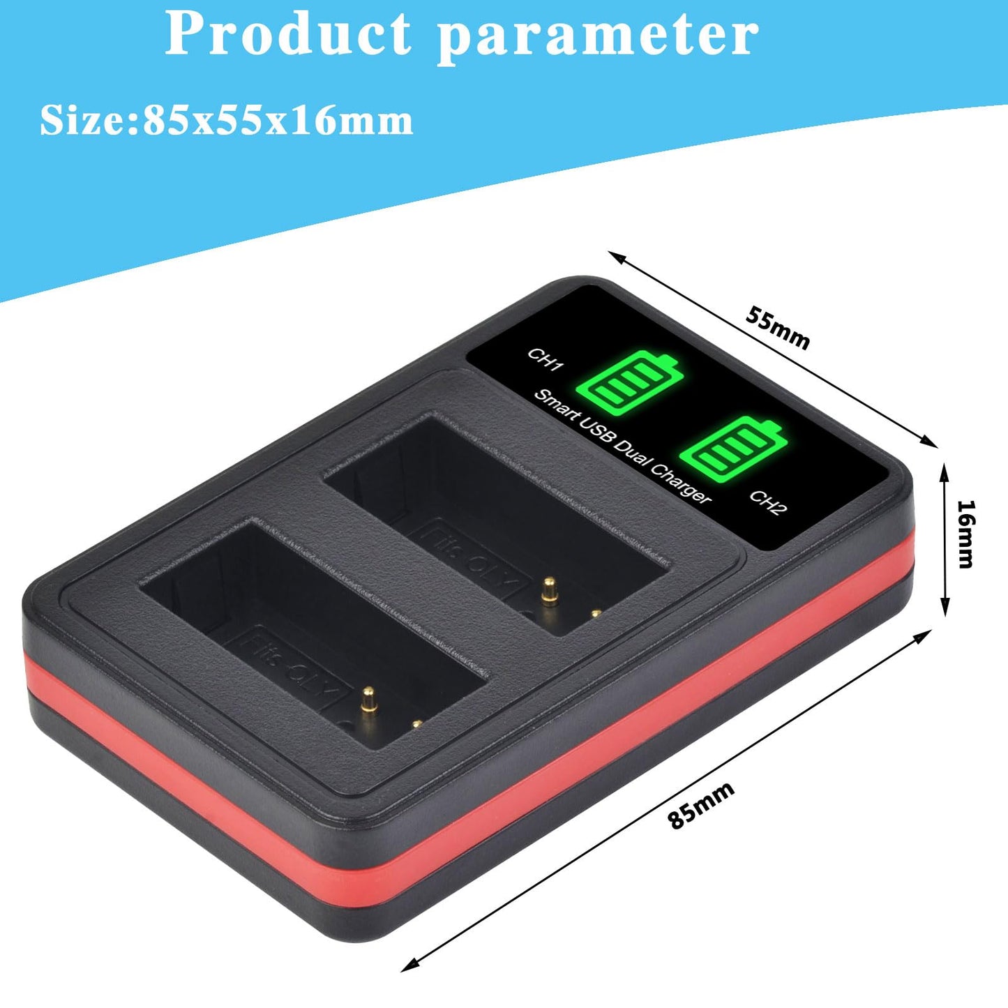 Batería con Cargador Dual USB PowerTrust para Cámara Digital Panasonic Lumix