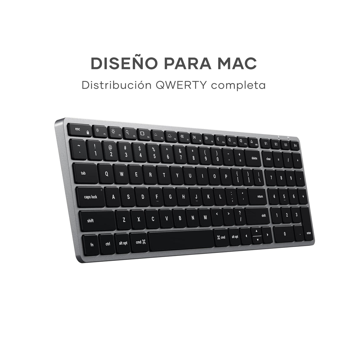 Teclado Bluetooth SATECHI Gris Espacial Retroiluminado Slim X2