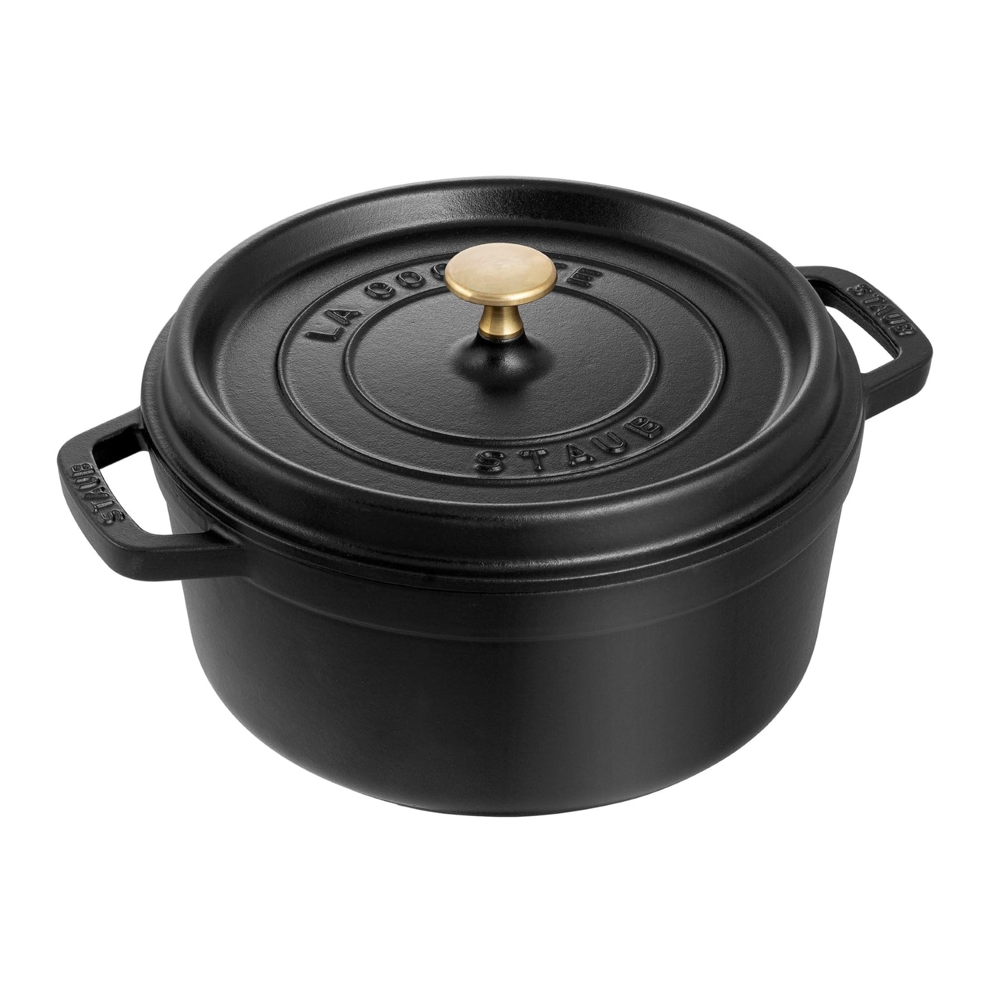 Staub 4-quart redondo Cocotte, Negro, 3.78 litros, 1
