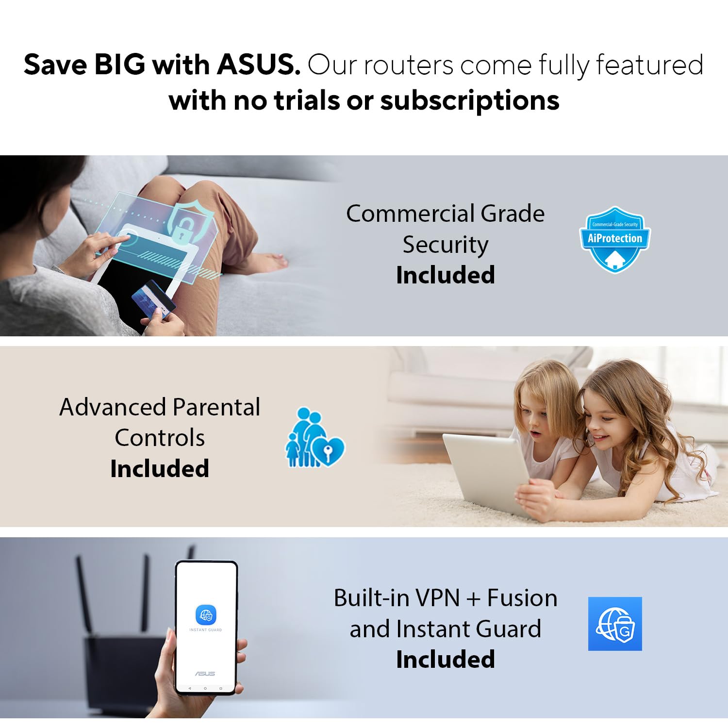 ASUS ZenWiFi AX6600 Tri-Band Mesh WiFi 6 System (XT8 1PK) - Cobertura en Toda la casa de hasta 2750 pies Cuadrados y más de 4 Habitaciones, AiMesh, incluida Seguridad de Internet de por Vida, fácil