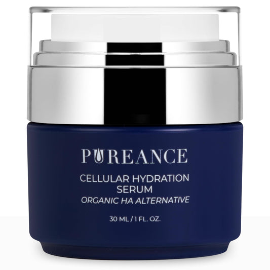 PUREANCE Suero Hidratante Orgánico Para La Cara - El Hongo Tremella Estimula El Colágeno Y El Crecimiento Celular, El Suero De Ácido Hialurónico Mejora La Humedad Y Nutre La Piel
