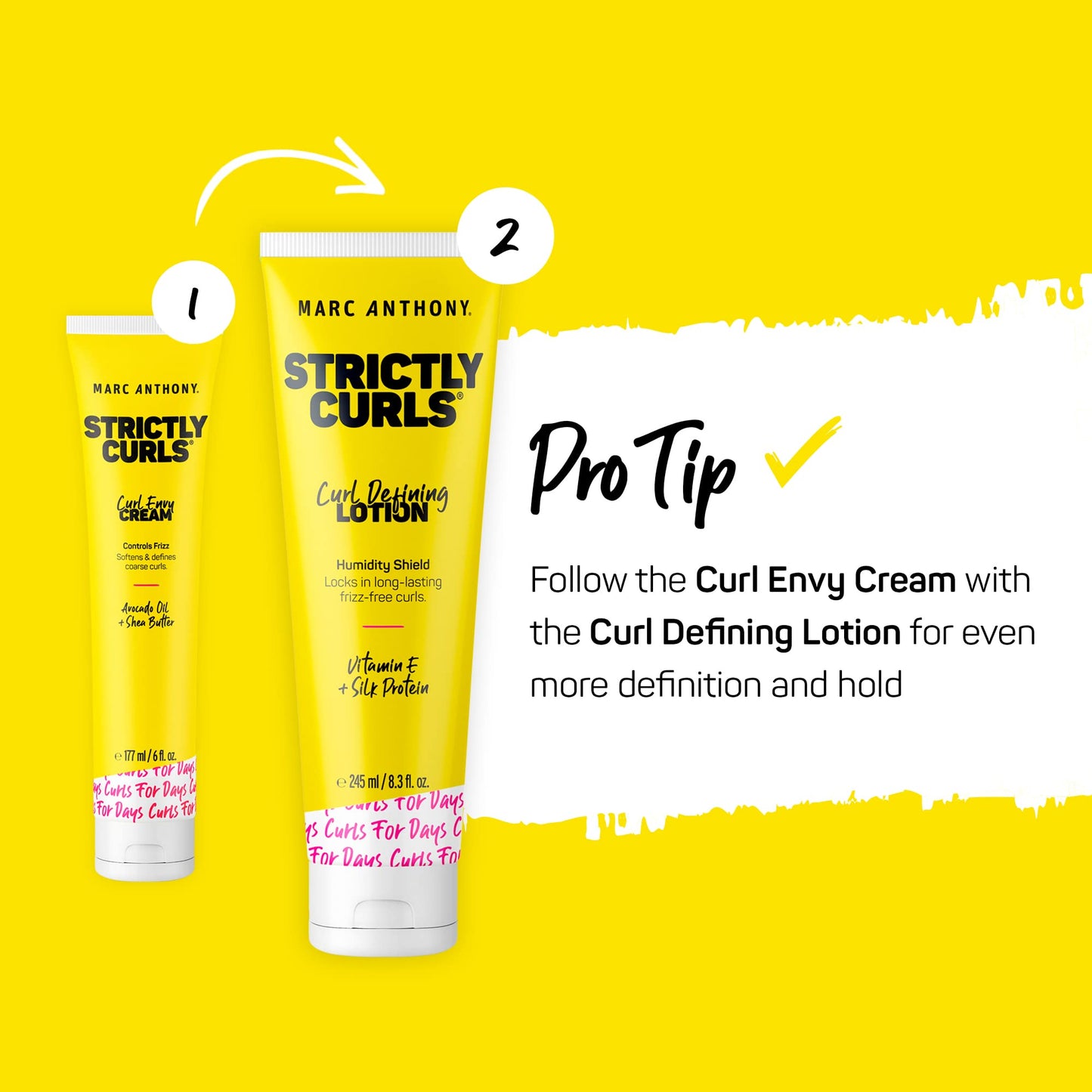 Marc Anthony Strictly Curls Curl Defining Styling Lotion, 8.3 Ounce Tube, 2 count
