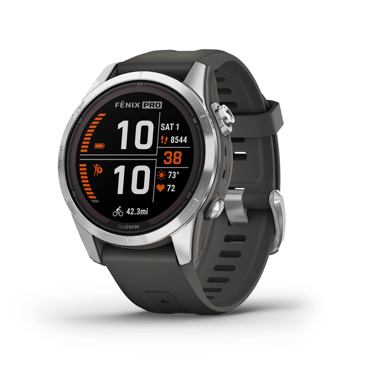 Garmin Fenix 7s Pro Solar, Plata/Grafito 42 mm