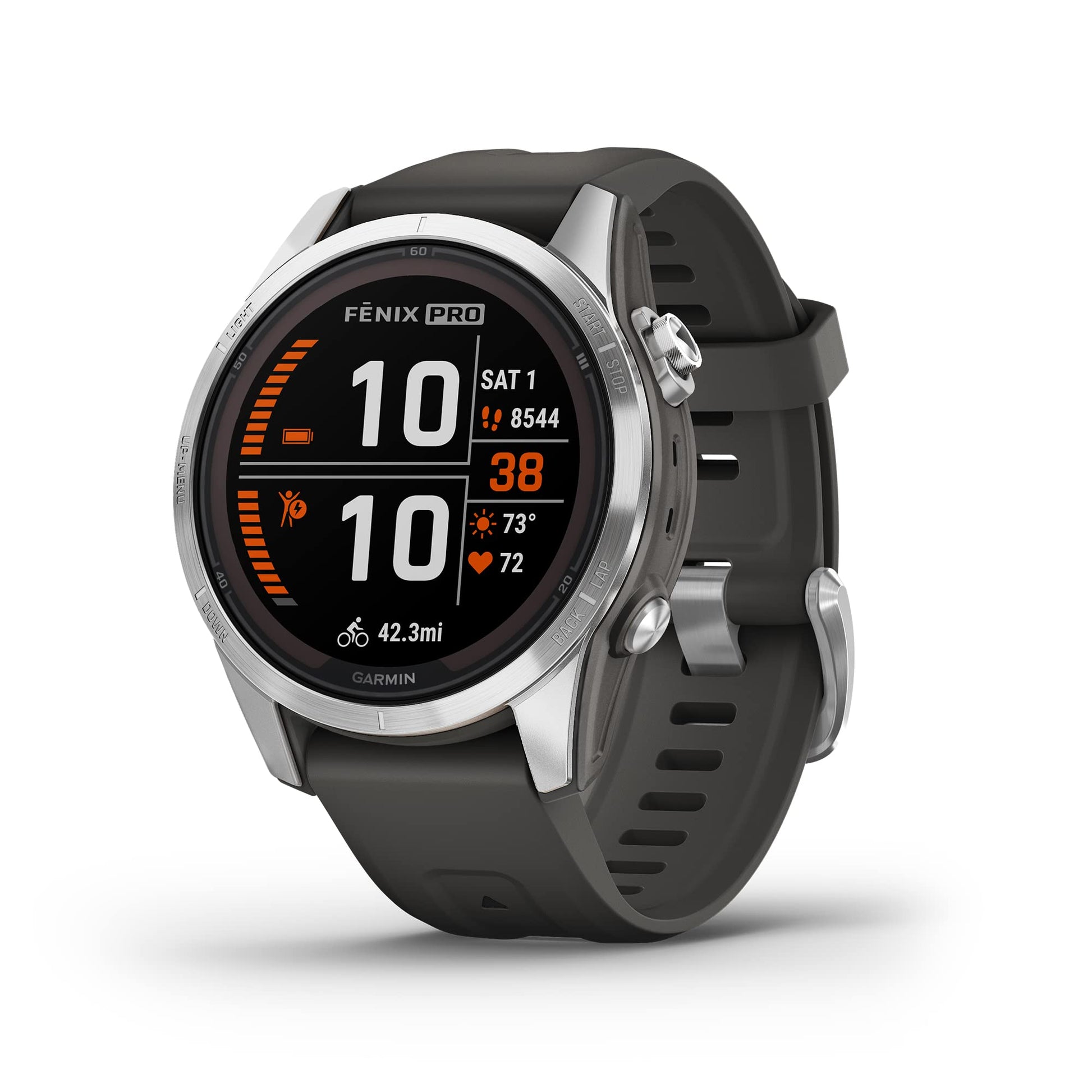 Garmin Fenix 7s Pro Solar, Plata/Grafito 42 mm